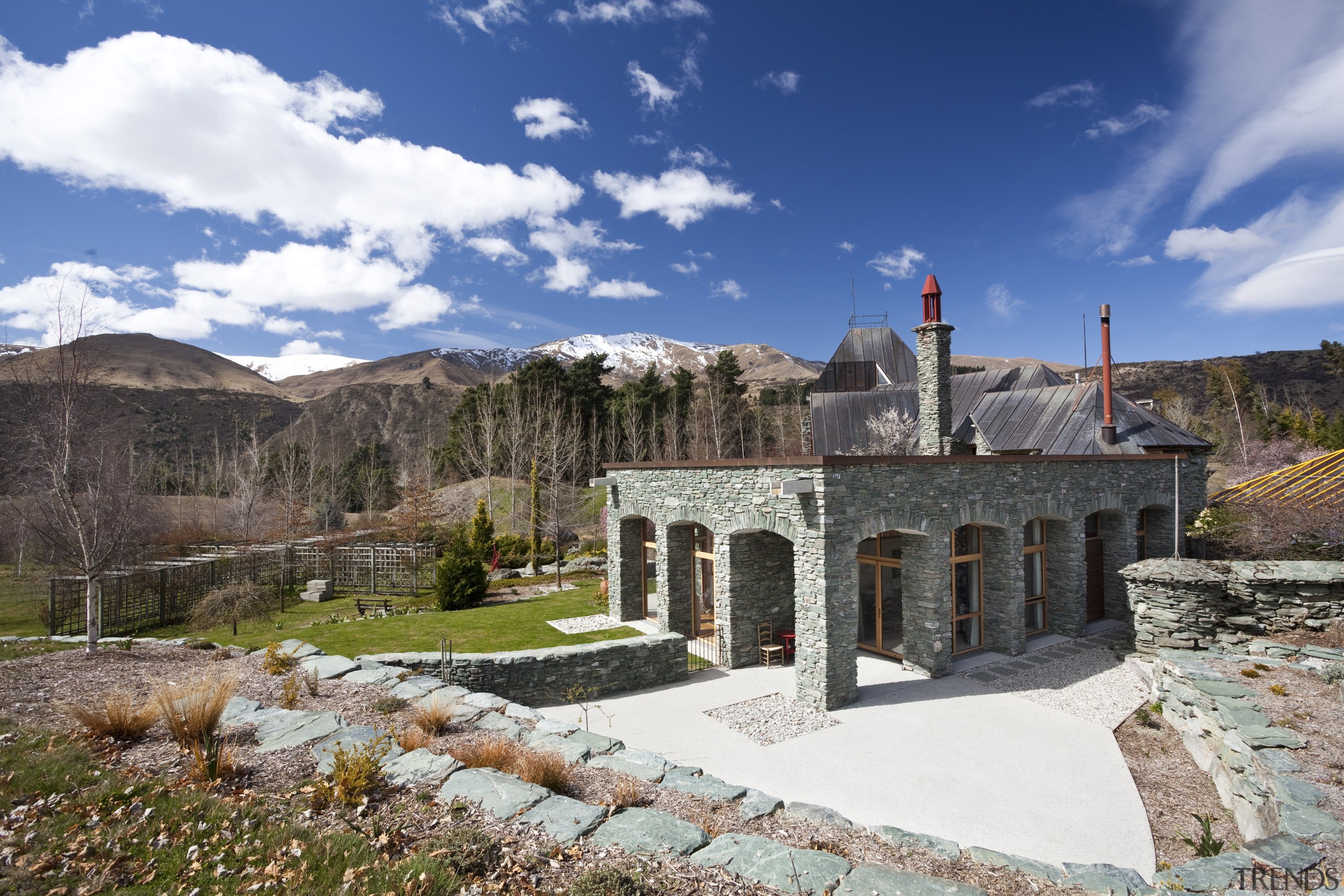 This home in Queenstown was renovated by architect cloud, historic site, mountain, sky