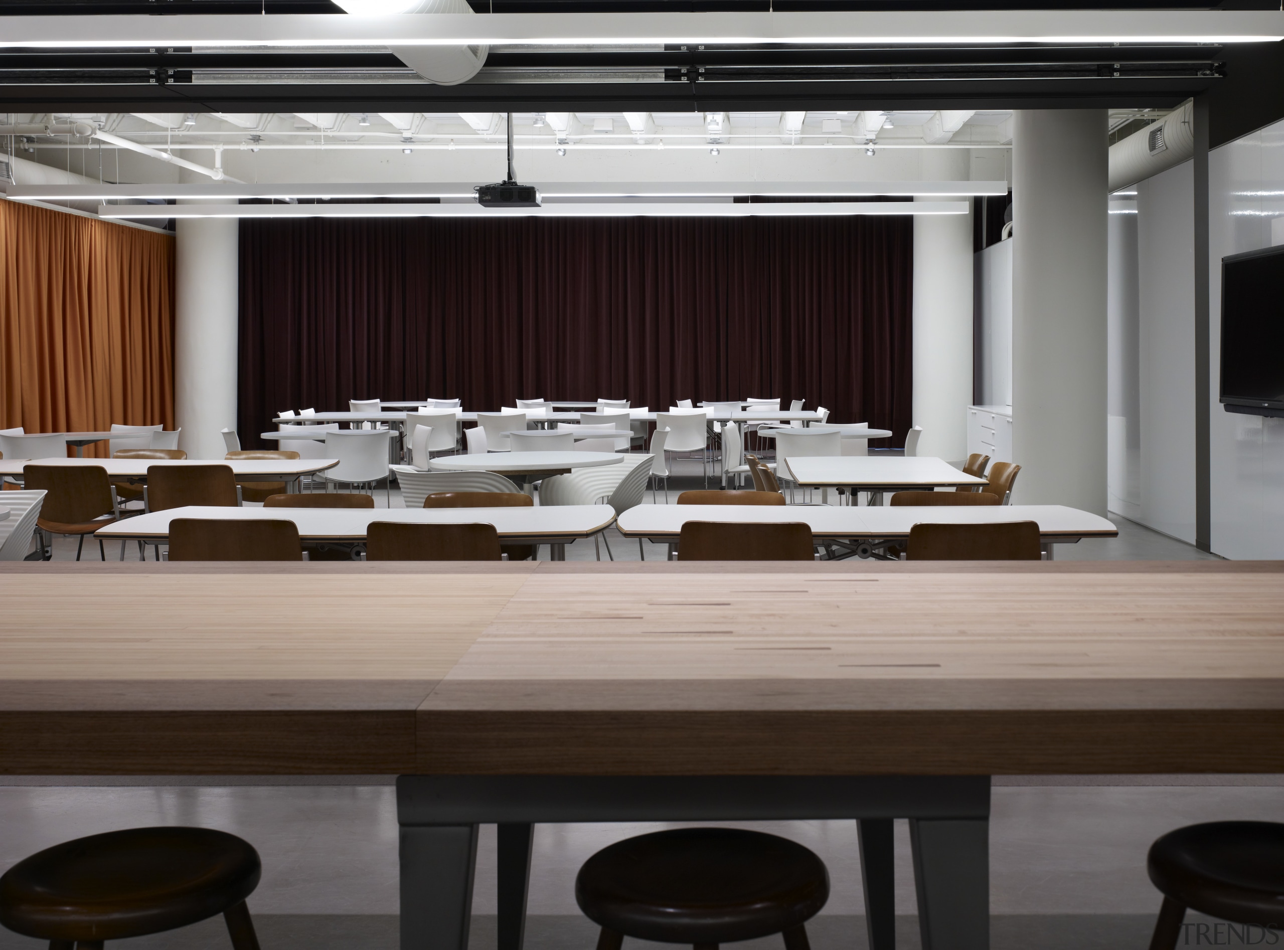 View of the Sullivan Center - View of auditorium, ceiling, conference hall, furniture, interior design, table, black, gray