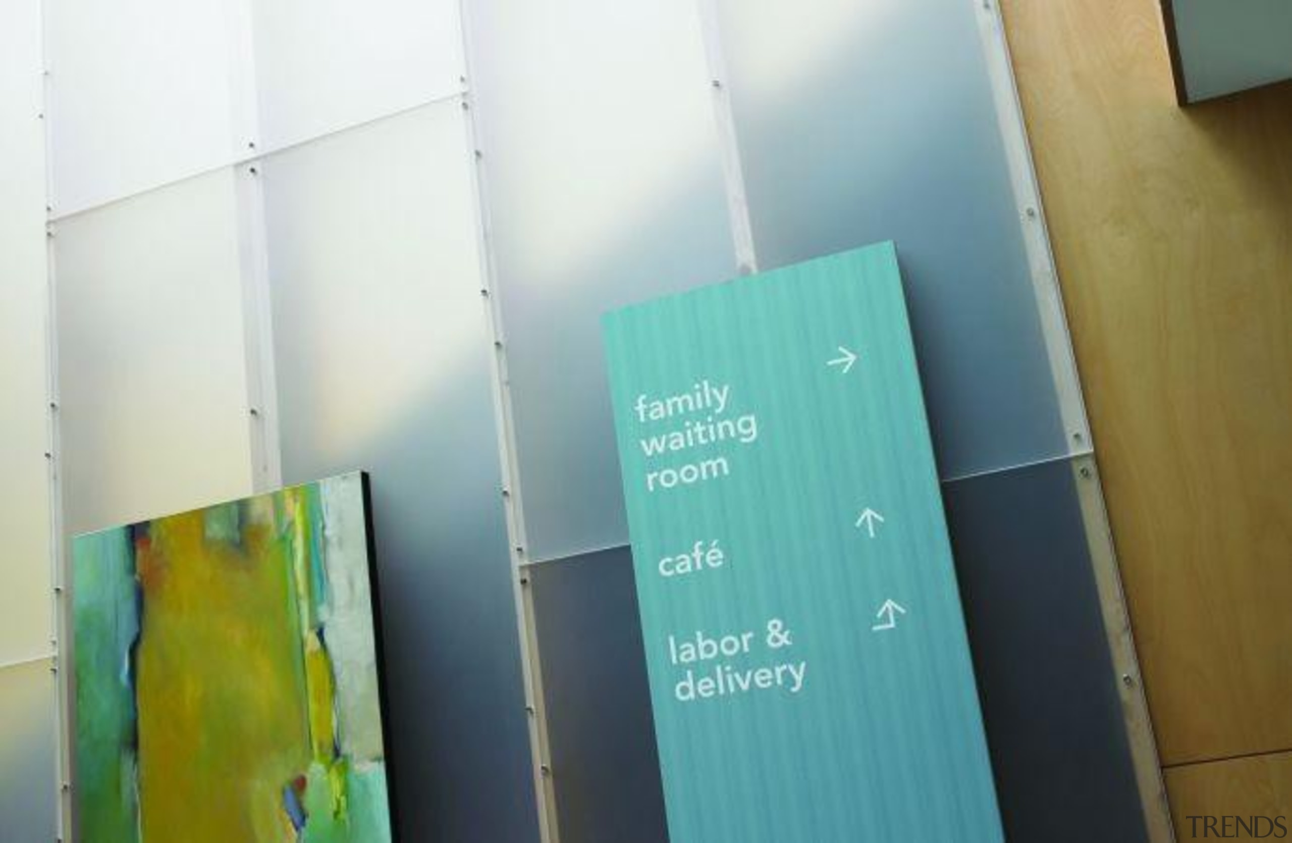 Signboards featuring Formica Aqua Dotscreen - Signboards featuring floor, product, white