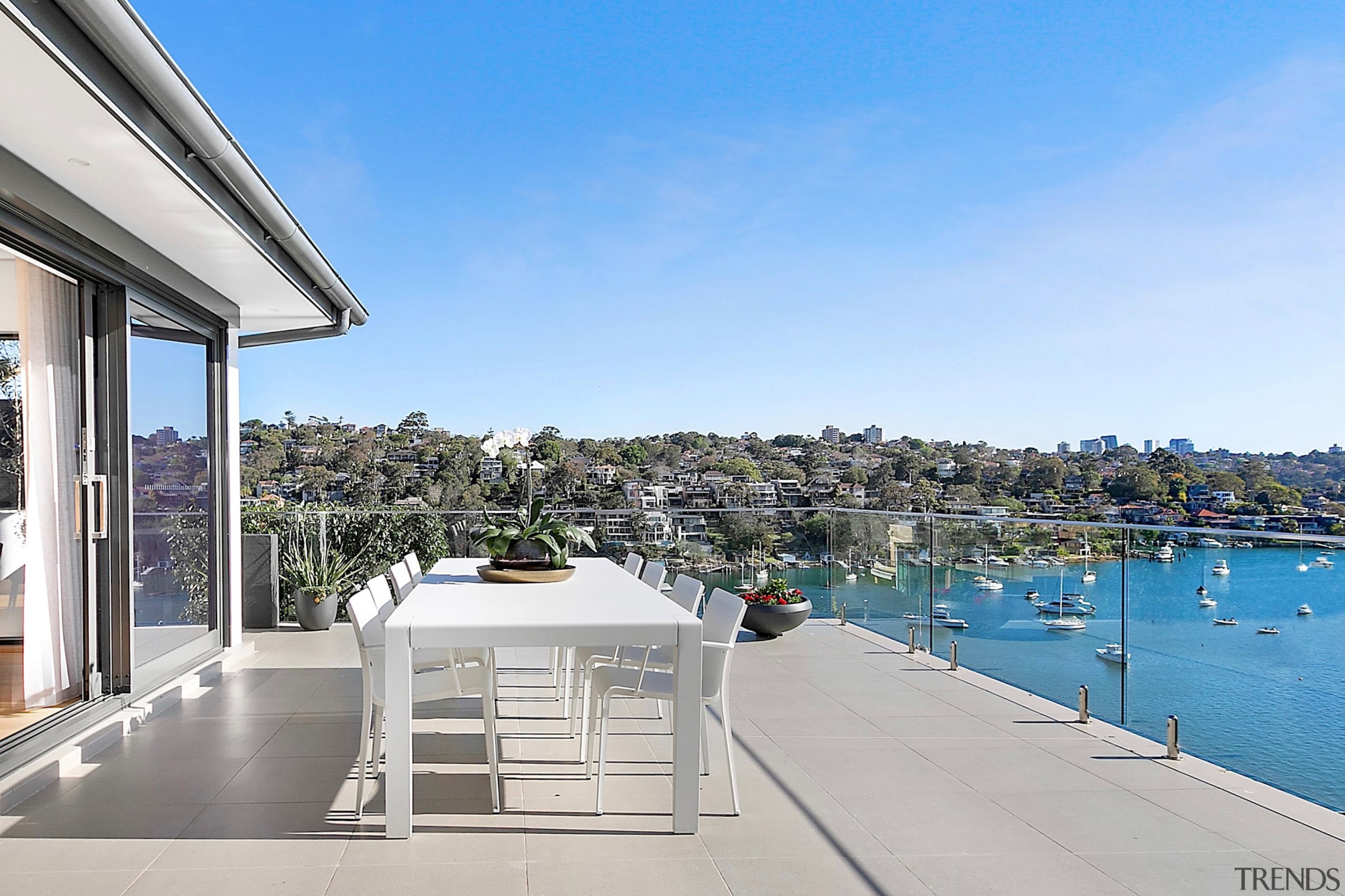 Glass balustrade lets the views shine through. 