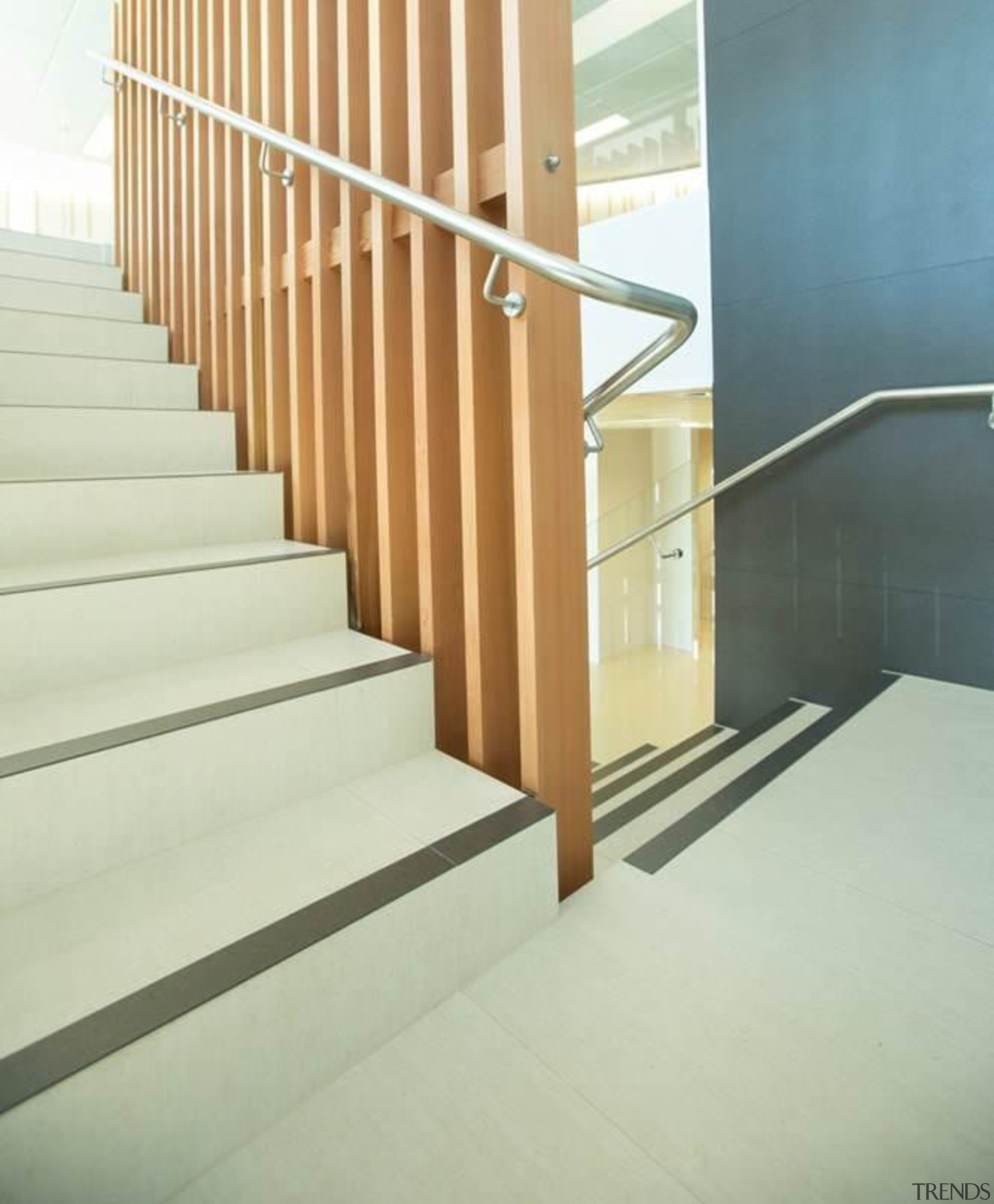 Laminam is a new concept in decorative surfaces baluster, floor, flooring, glass, handrail, hardwood, interior design, laminate flooring, product design, property, stairs, wall, wood, wood flooring, yellow