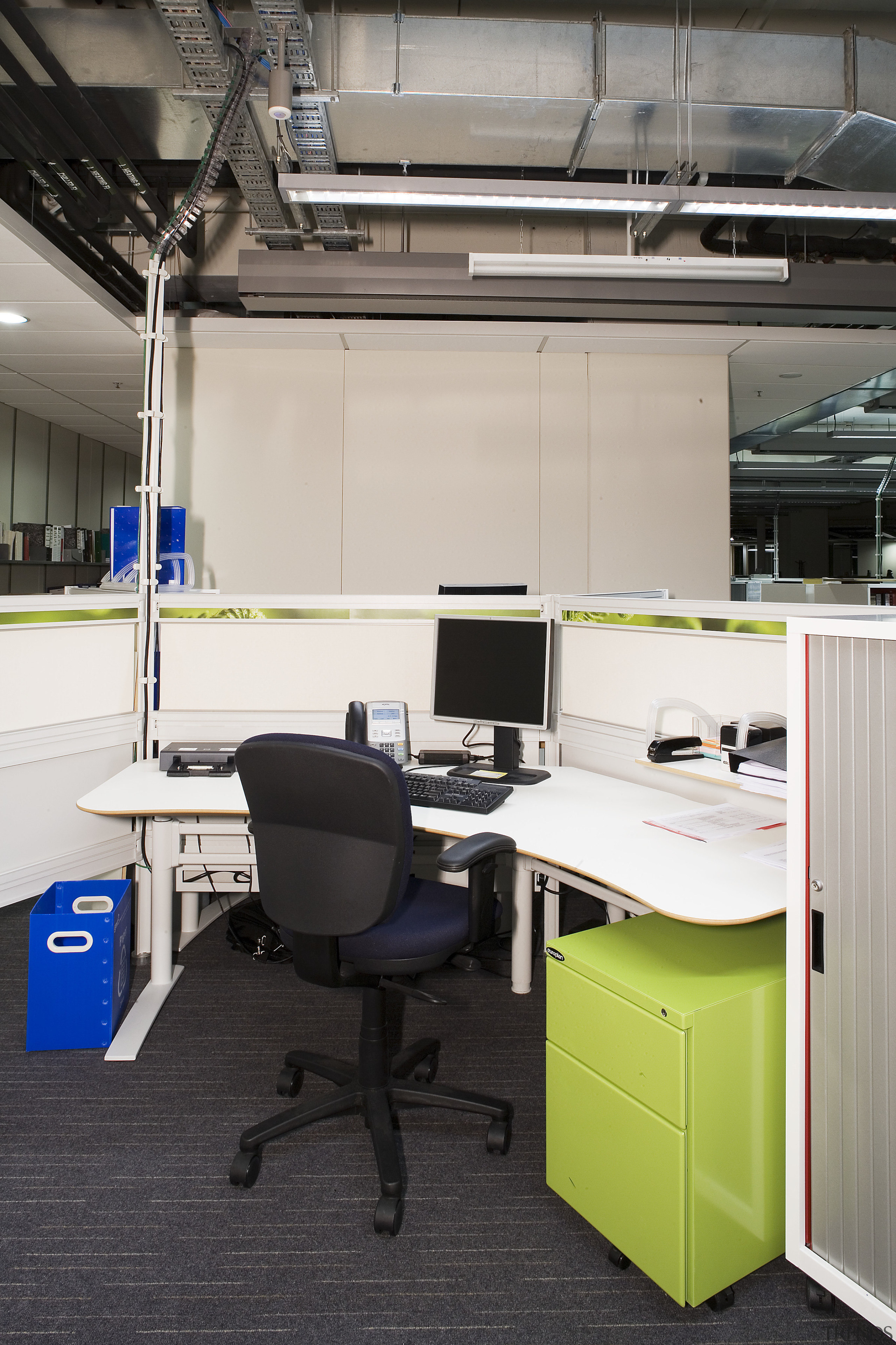 View of the office furniture supplied by the desk, furniture, office, product, product design, white, black