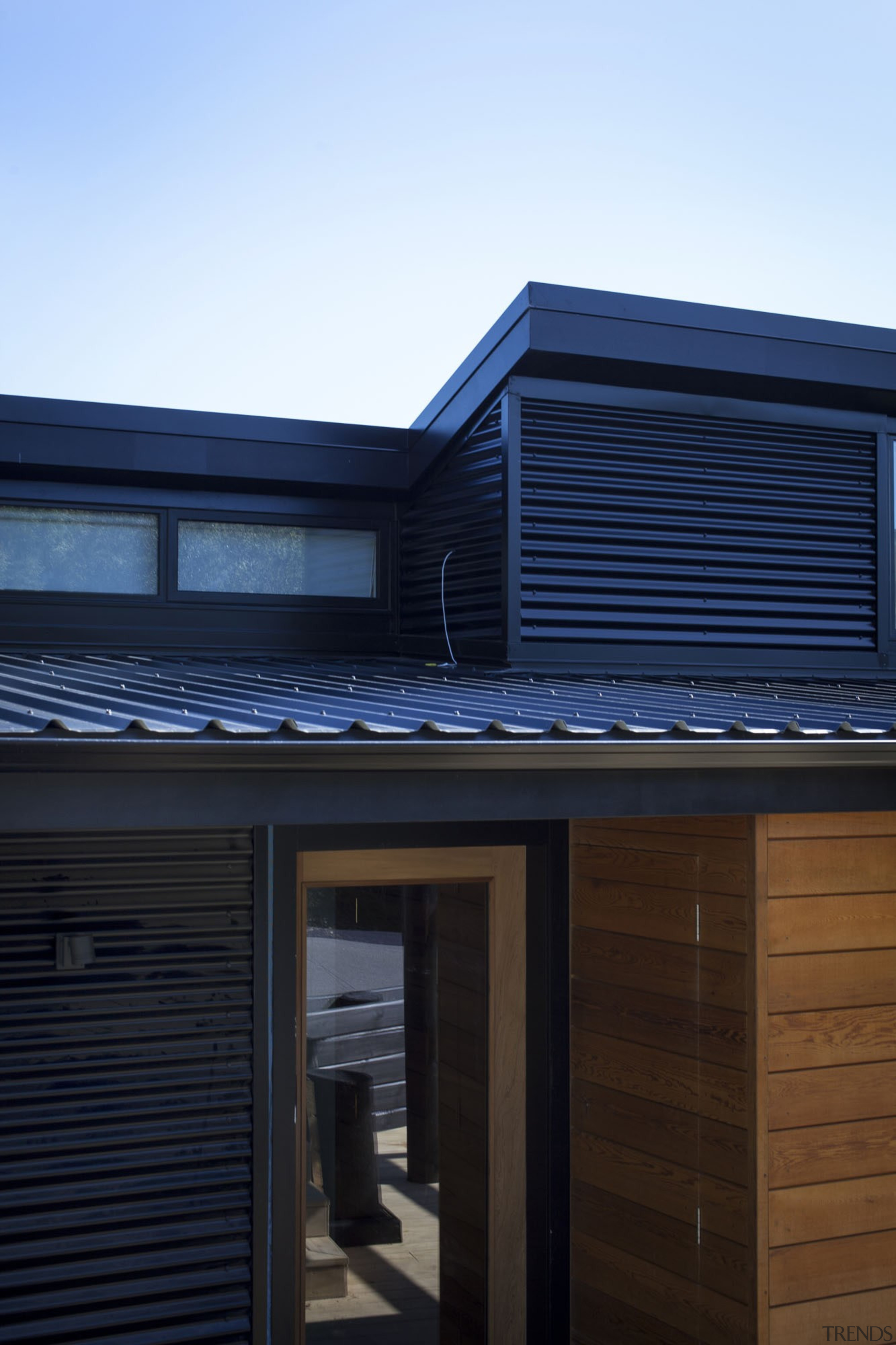 WaitakereHouse3 - Waitakere House 3 - architecture | architecture, building, daylighting, facade, home, house, real estate, residential area, roof, shed, siding, sky, window, black