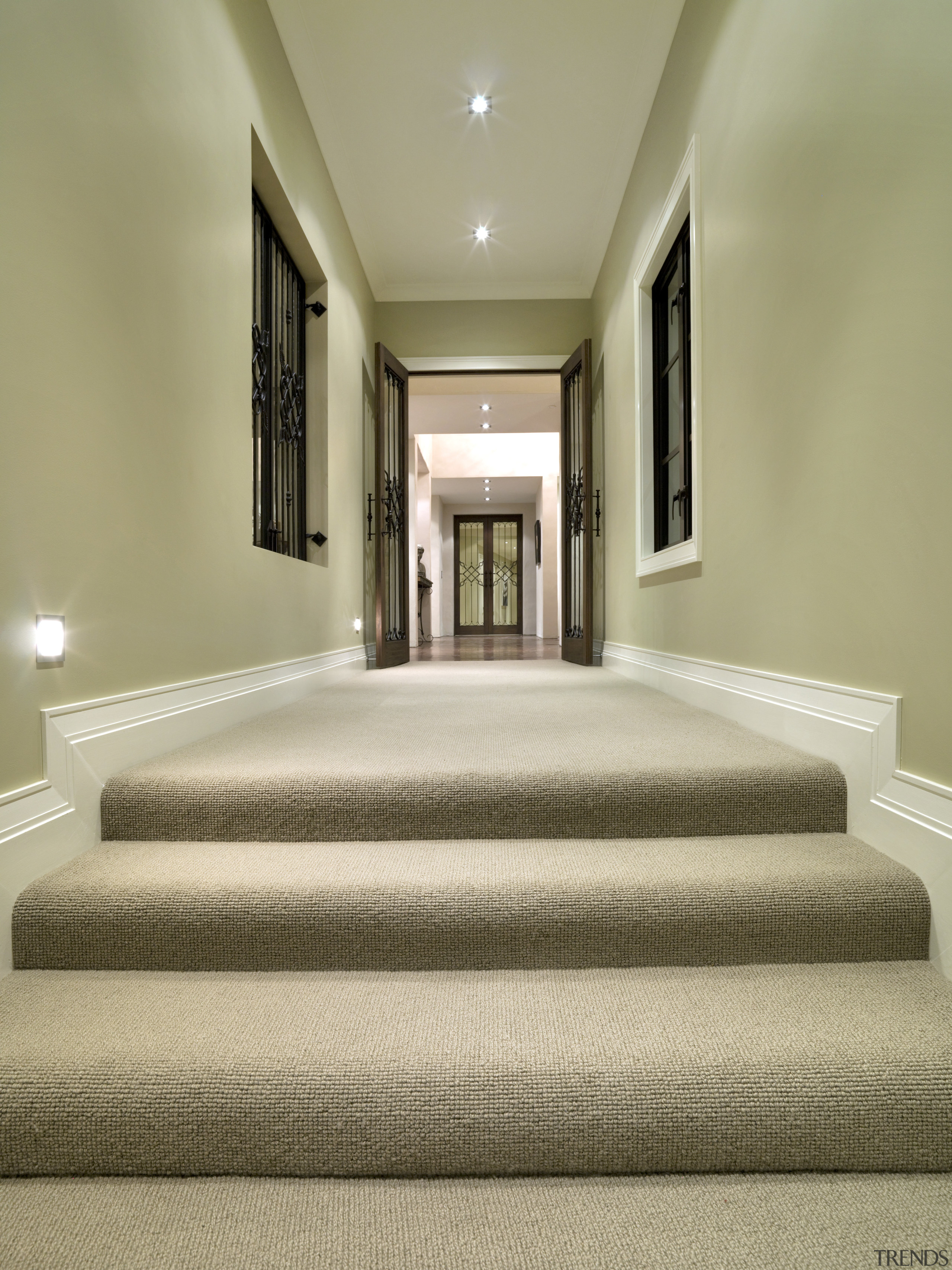 A view of some carpet from Cavalier Bremworth. architecture, ceiling, daylighting, estate, floor, flooring, home, interior design, property, real estate, window, orange