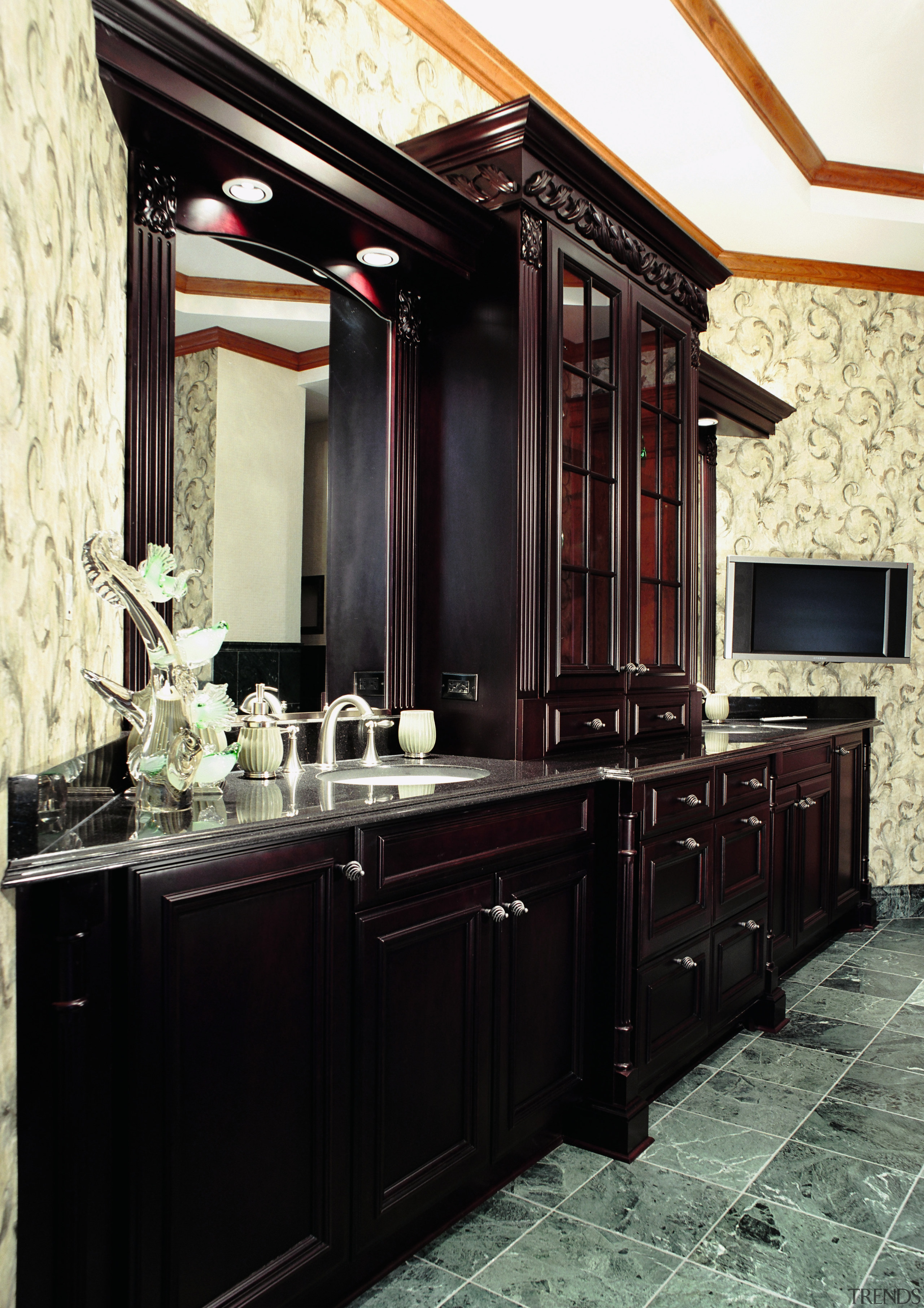 Professional input is essential when planning a bathroom. cabinetry, countertop, furniture, interior design, kitchen, black