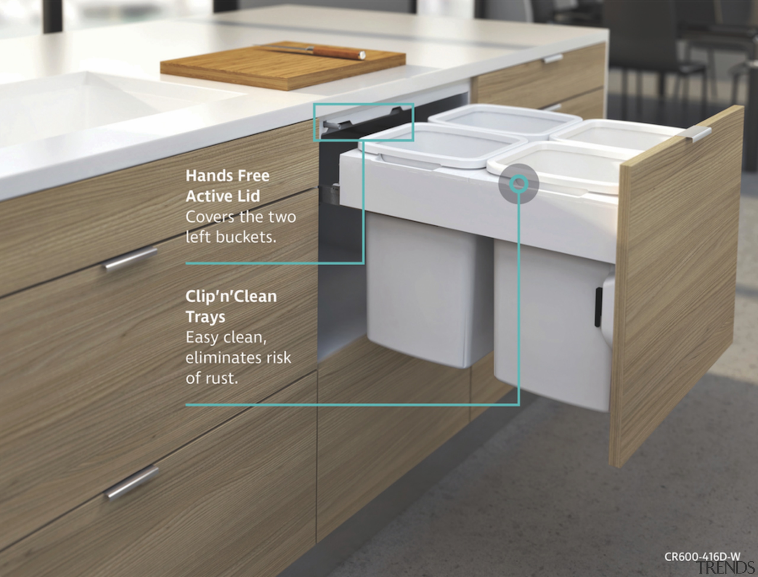 Designed for hands-free conveience. - Recycling made easy 