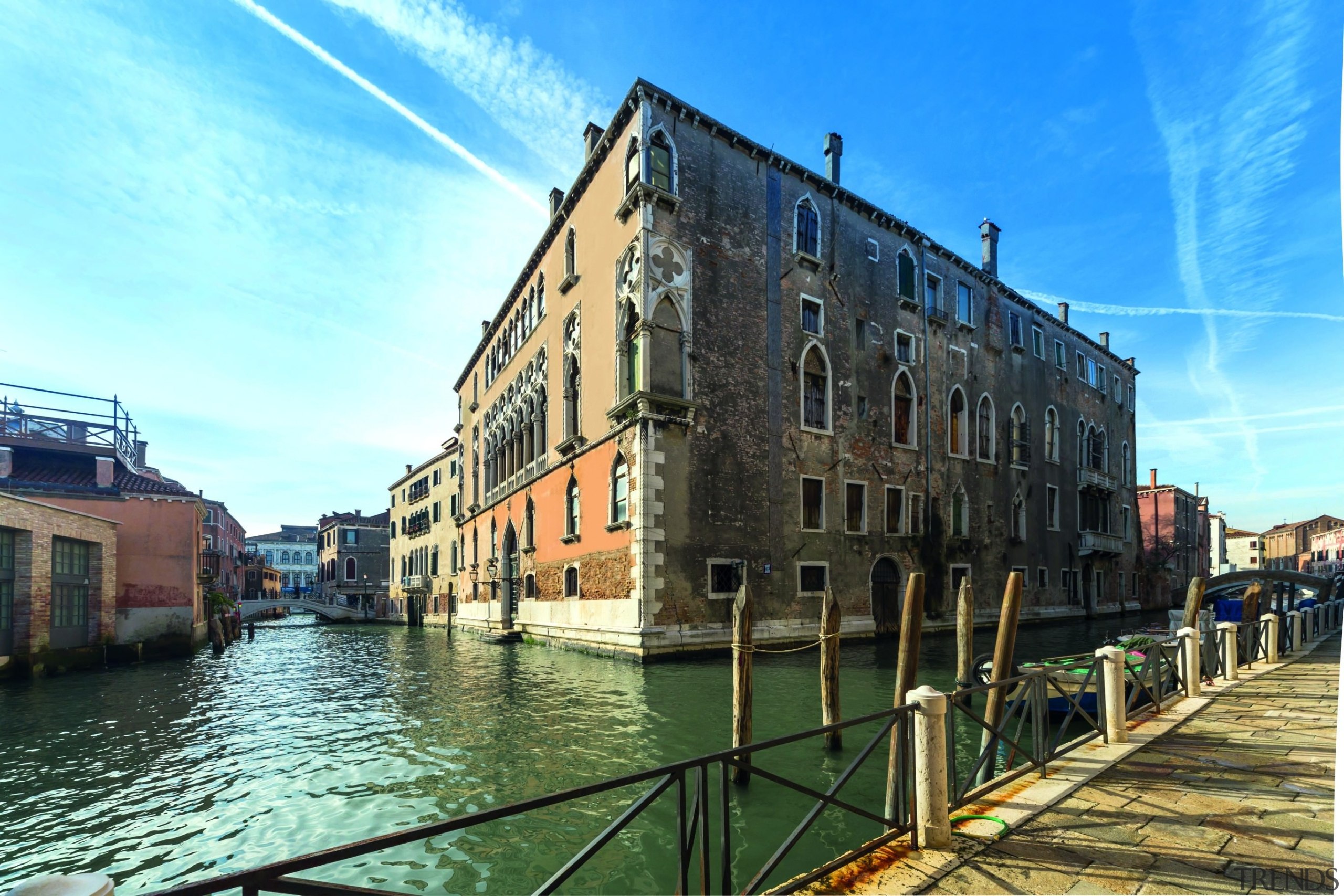 This building is perfectly suited to a conversion building, canal, channel, sky, water transportation, waterway, teal