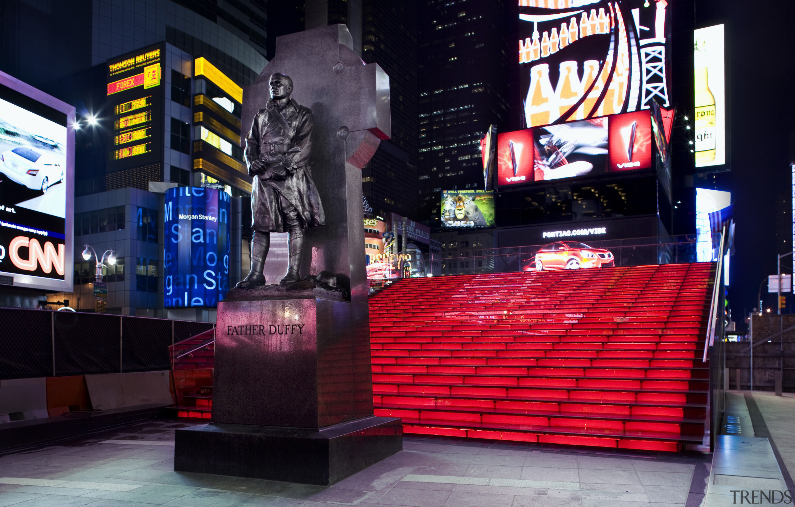 View of the new TKTS ticketing booth in electronic device, night, technology, black