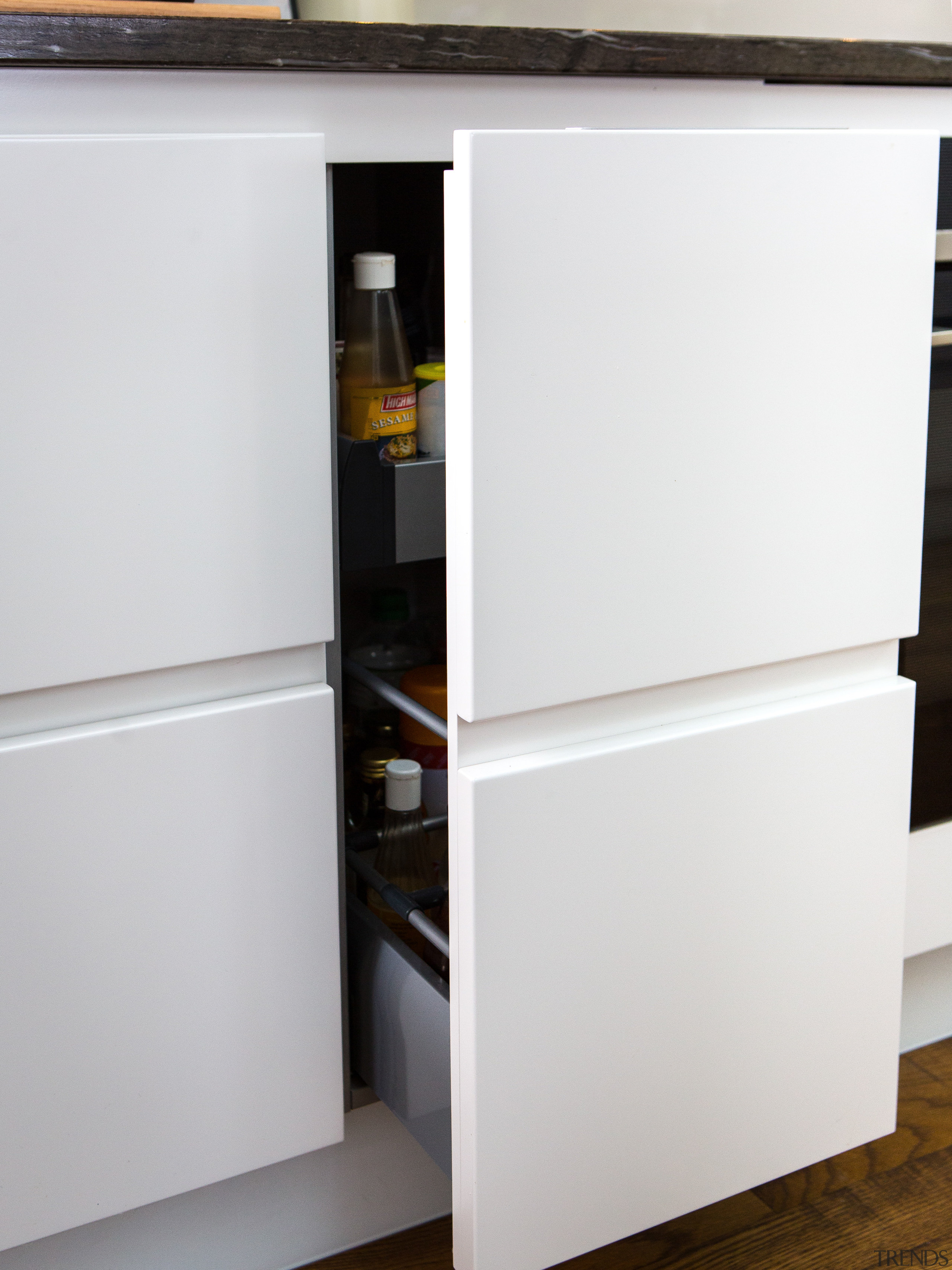 Contemporary new kitchen by Kitchen Link - Contemporary chest of drawers, furniture, product design, shelf, shelving, sideboard, white