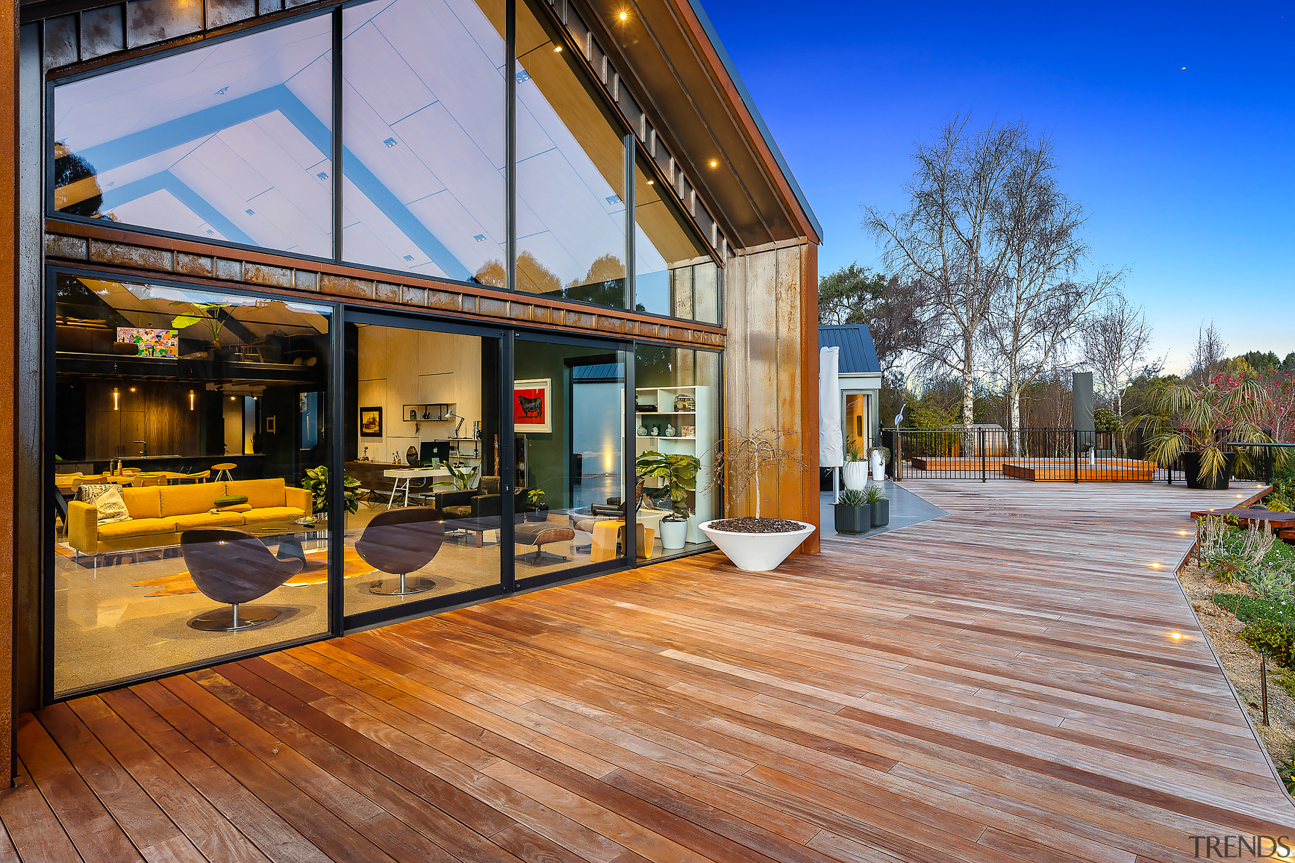  Black steel framing completes the feature giant wall 