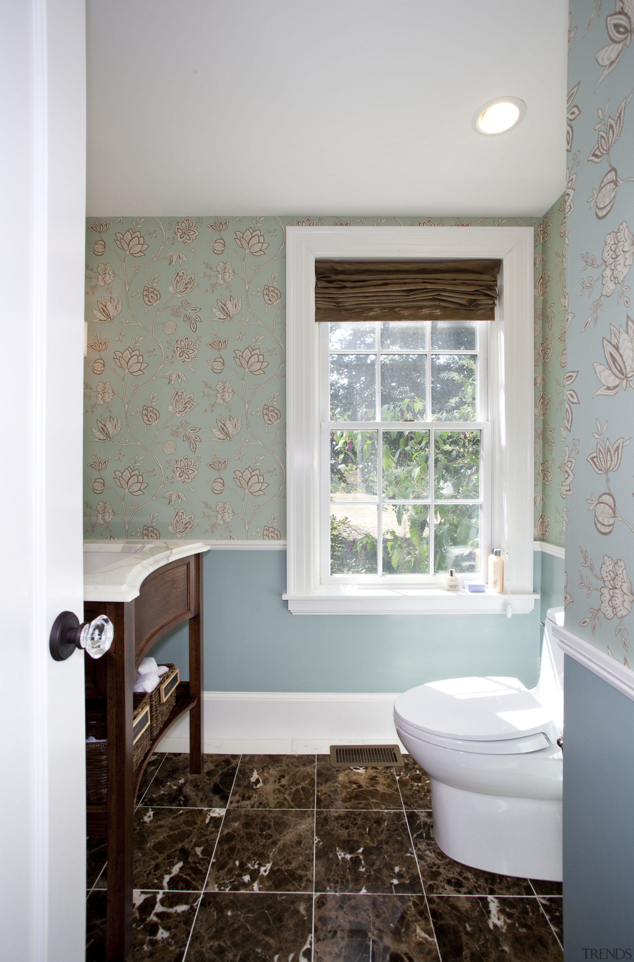 powder room aesthetic with touches of vibrancy and bathroom, ceiling, daylighting, floor, flooring, home, house, interior design, real estate, room, tile, wall, window, window treatment, gray