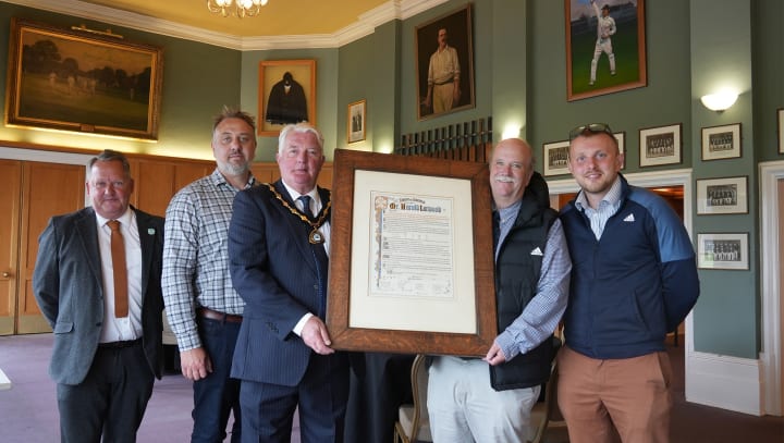 Harold Larwood memorabilia presentation by Ashfield District Council