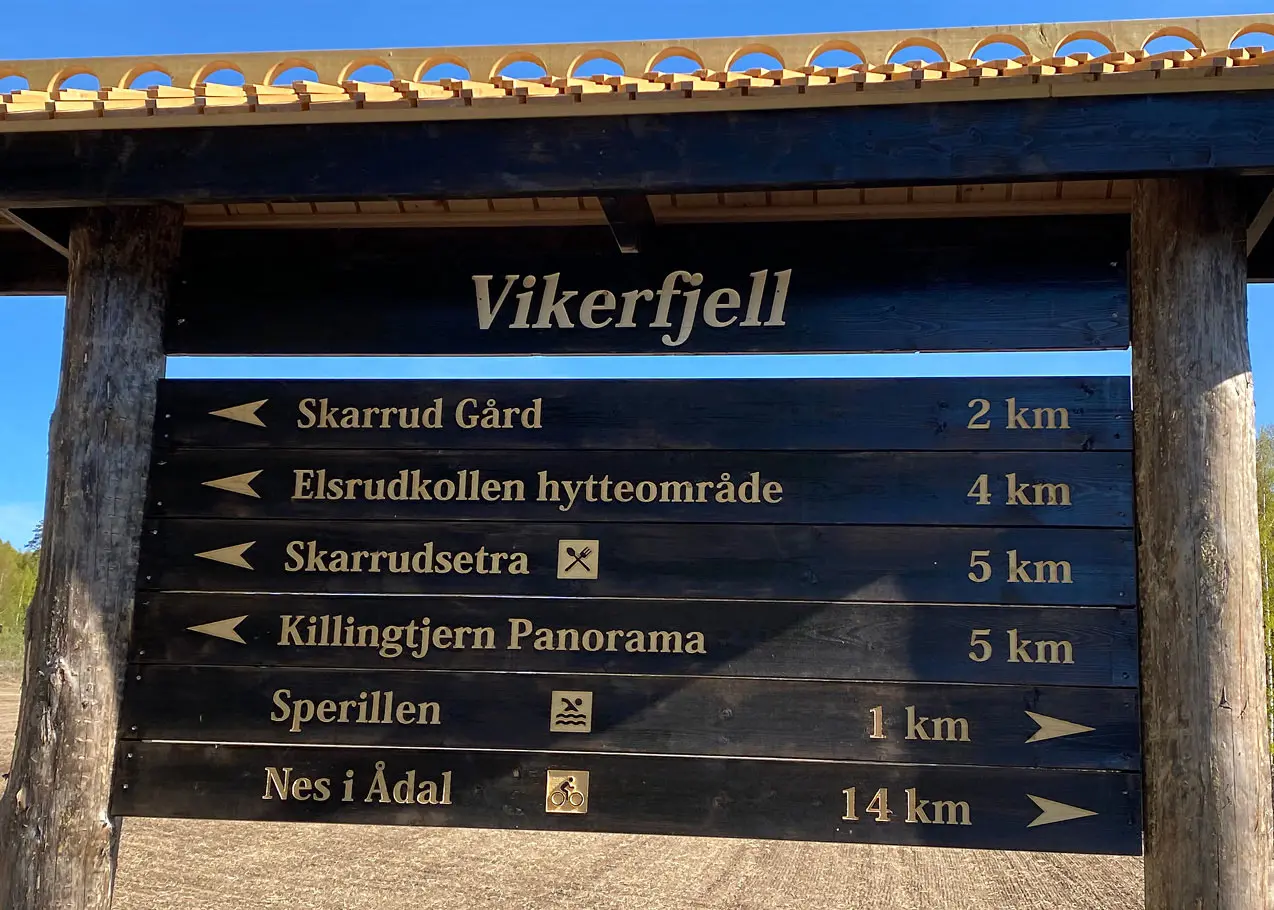 Skilt tavle Vikerfjell Skilt tavle Vikerfjell