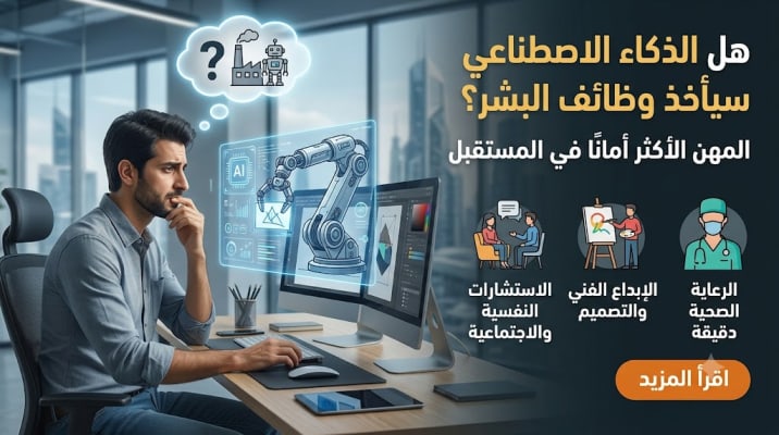 هل الذكاء الاصطناعي سيأخذ وظائف البشر؟ المهن الأكثر أمانًا في المستقبل