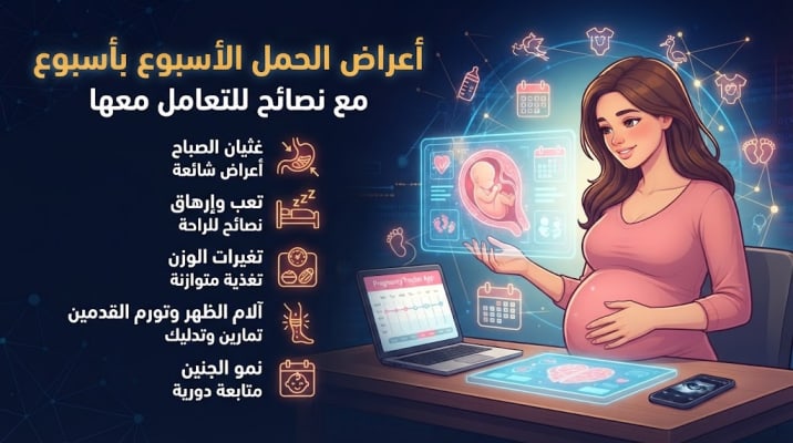 أعراض الحمل الأسبوع بأسبوع مع نصائح للتعامل معها