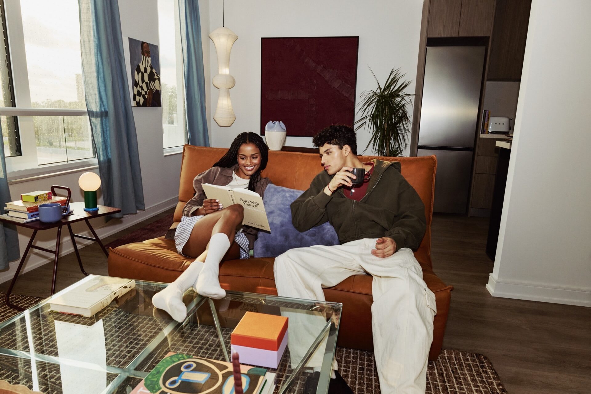 Couple in living room
