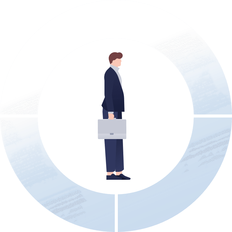 user centric illustration man with briefcase