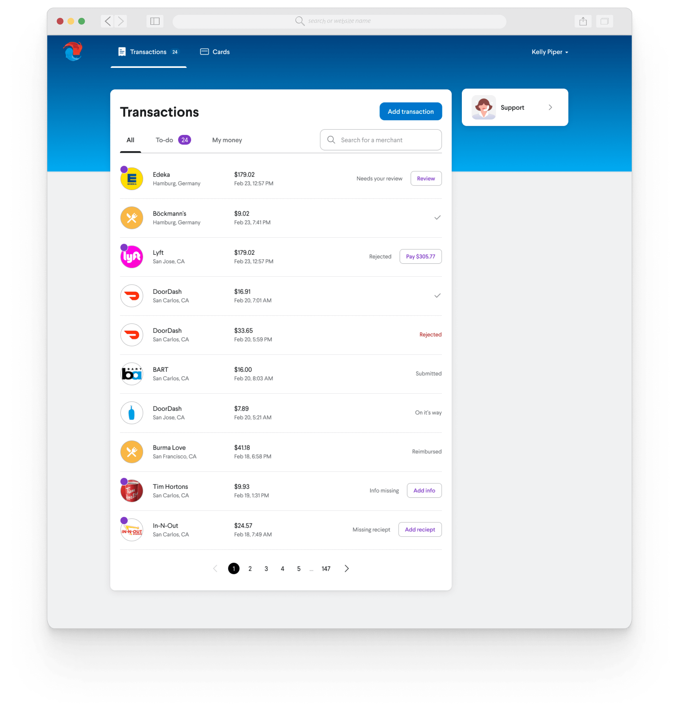 View and manage transactions in real-time from the convenience of a web browser