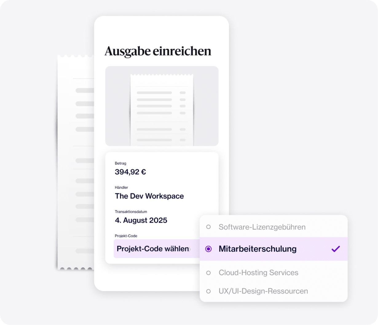 Ausgabentransaktion eines Softwarekunden mit Navan