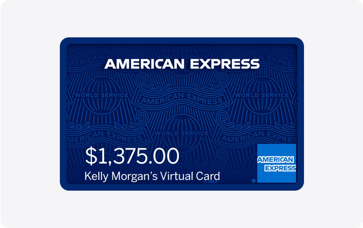 American Express virtual card on Navan