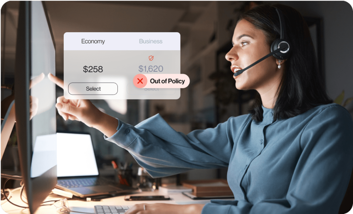 Navan Travel Support - Support Agent Assisting a Traveler