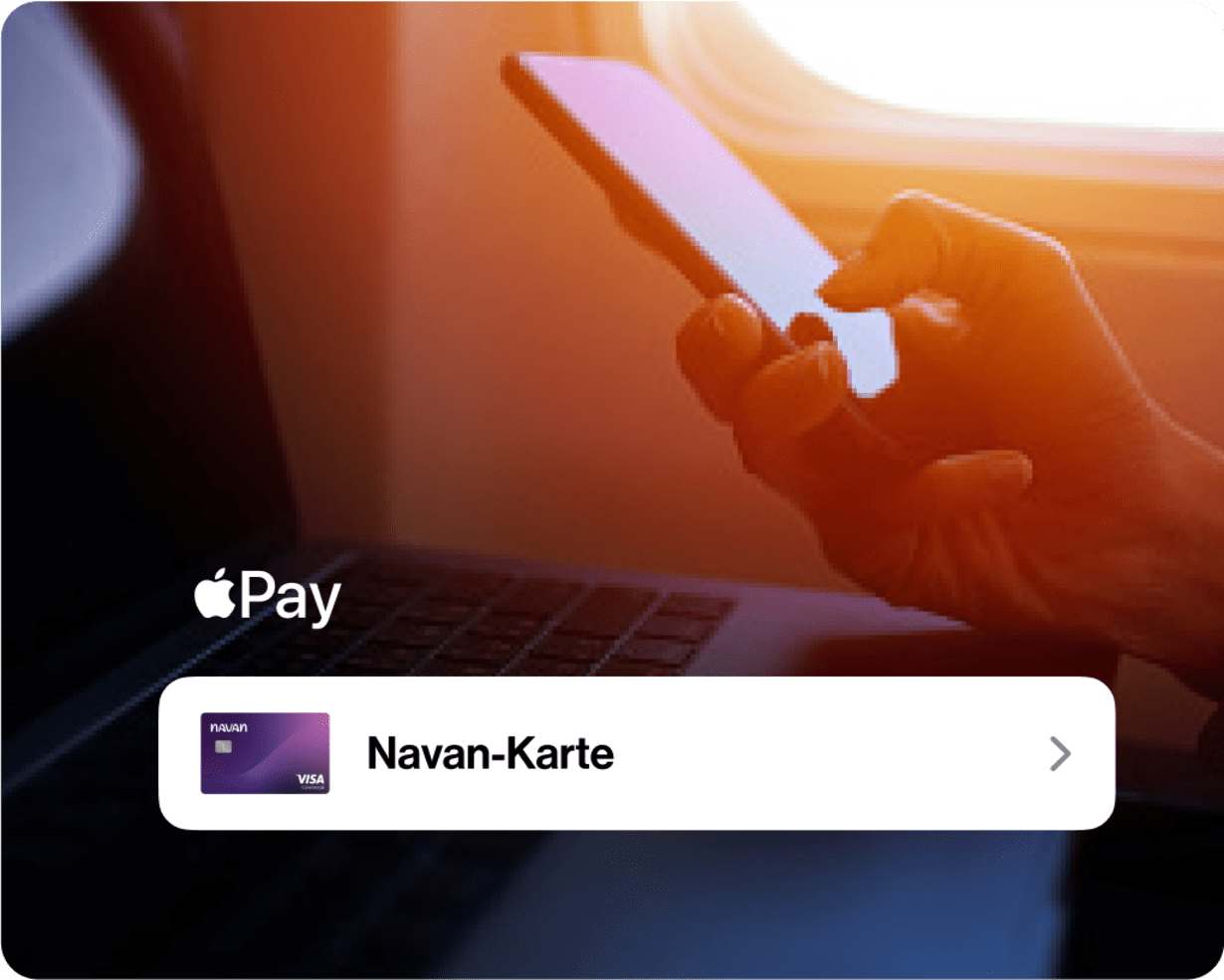 Einfache Zahlungen mit der Navan-Karte über Apple Pay