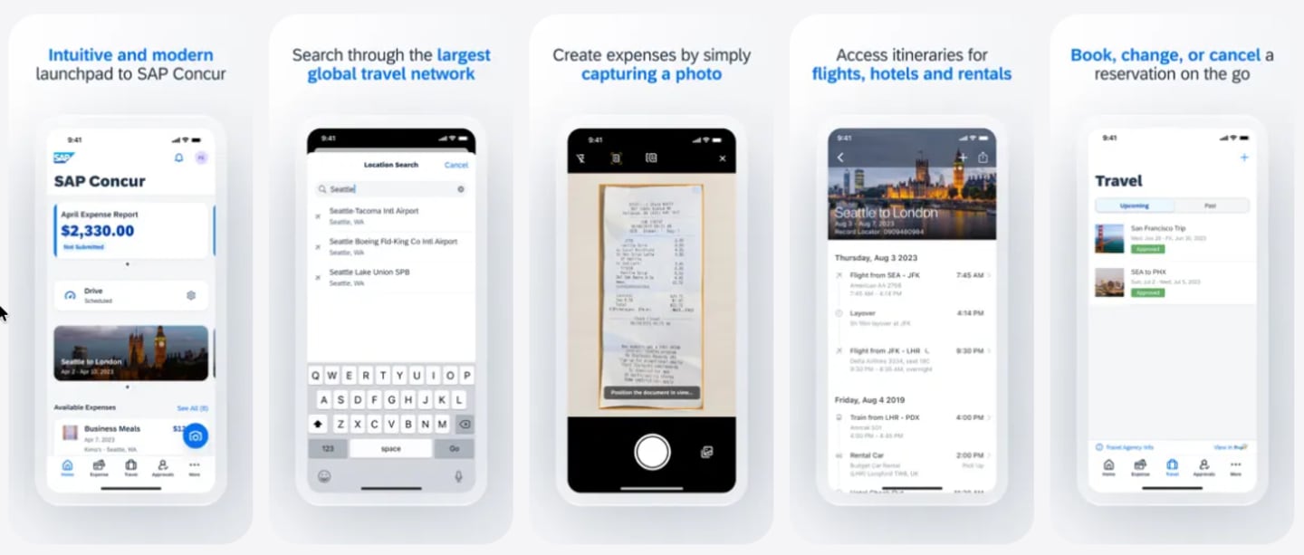 Strongest alternatives to SAP Concur mobile view in app-store.