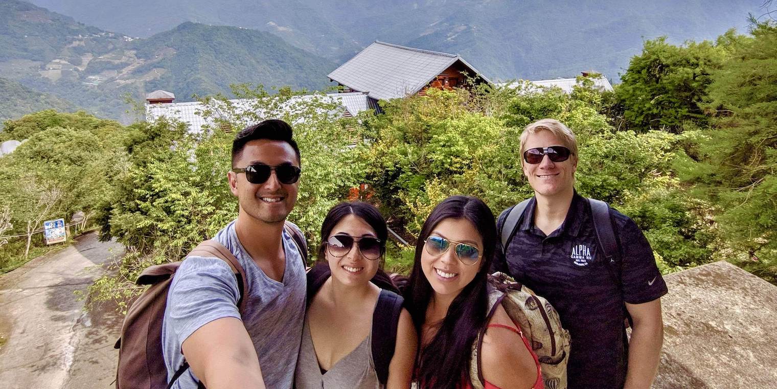 Fang Fei and friends on a trip to Taiwan