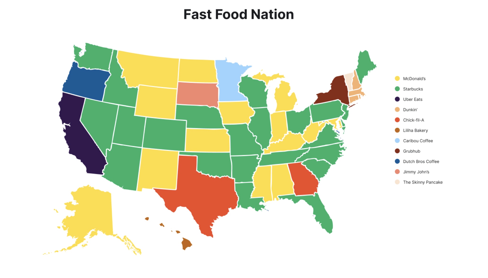 map of top fast food locations by state