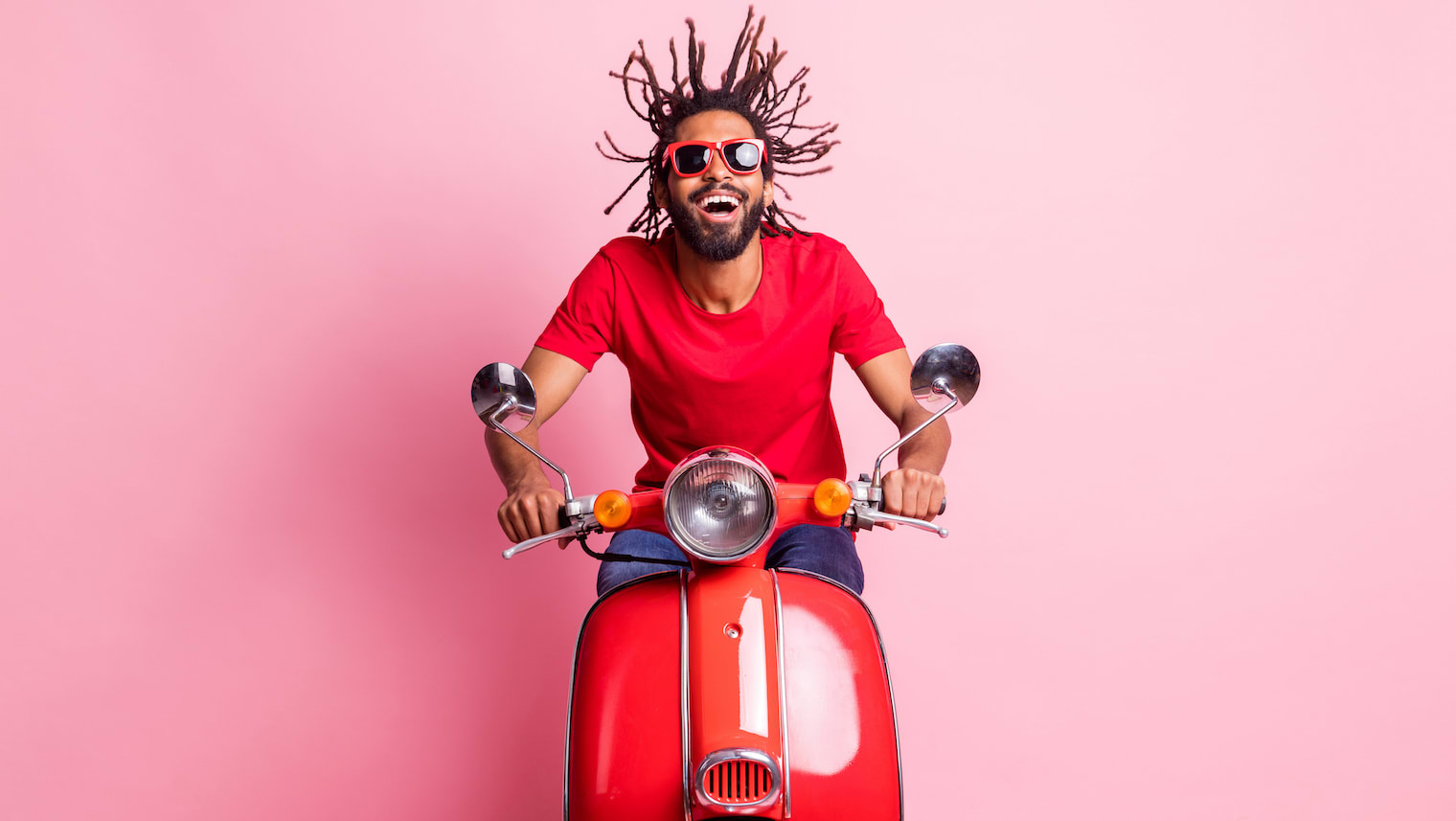 surprising ways to travel - a man on a moped