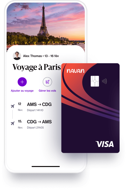 Un regard détaillé sur trois interfaces de voyage d'affaires utilisant l'application Navan sur mobile