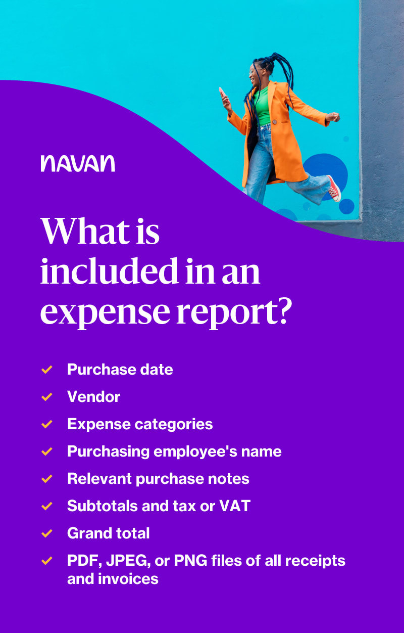 Overview of what is included in an expense report