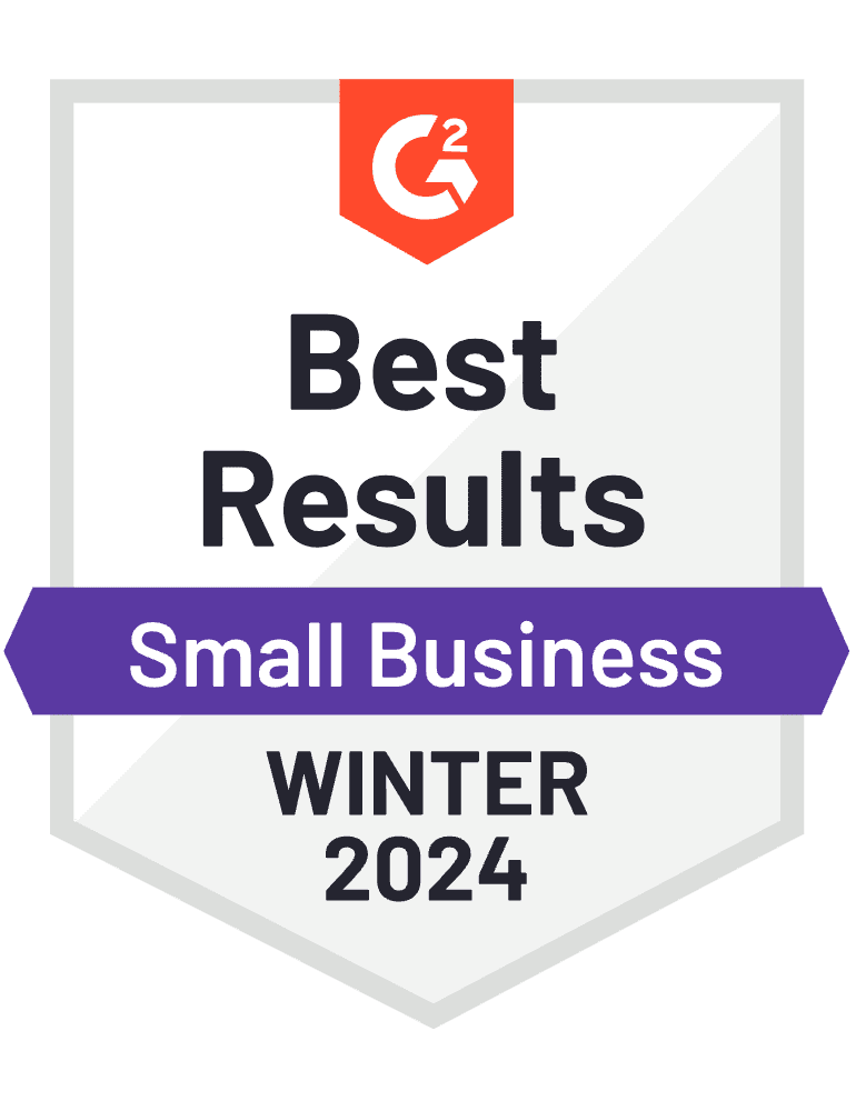 G2 award Navan Best Results Small Business Hiver 2024