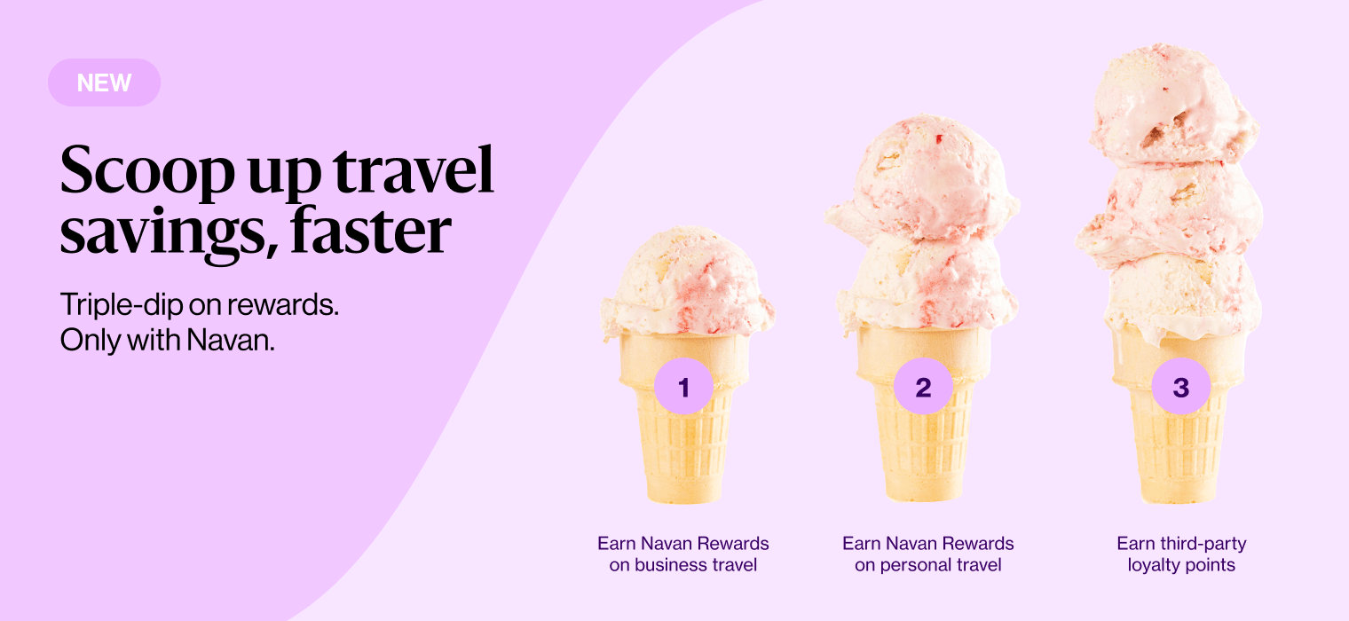 Scoop up travel savings, faster: Triple-dip on rewards. Only with Navan. - Final