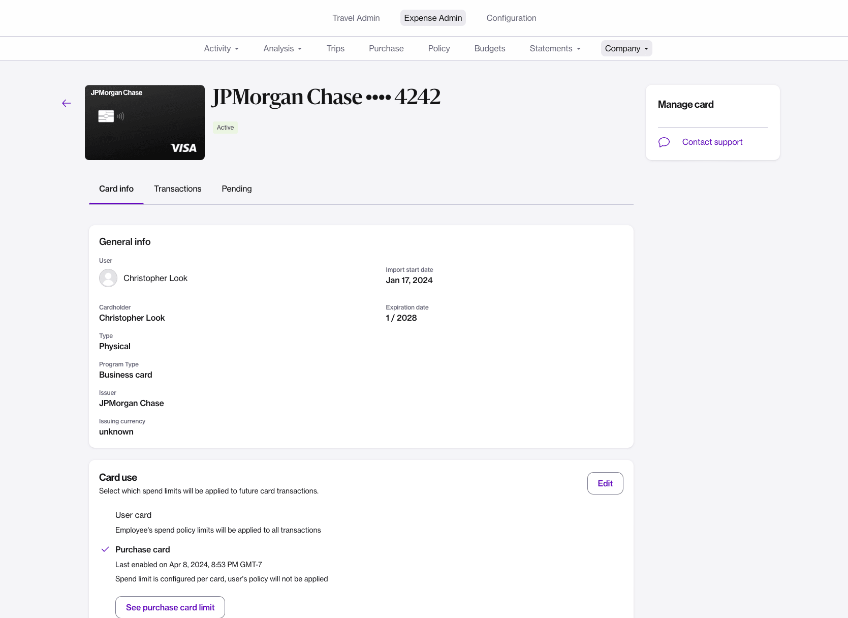 External Purchase Cards on Navan Connect