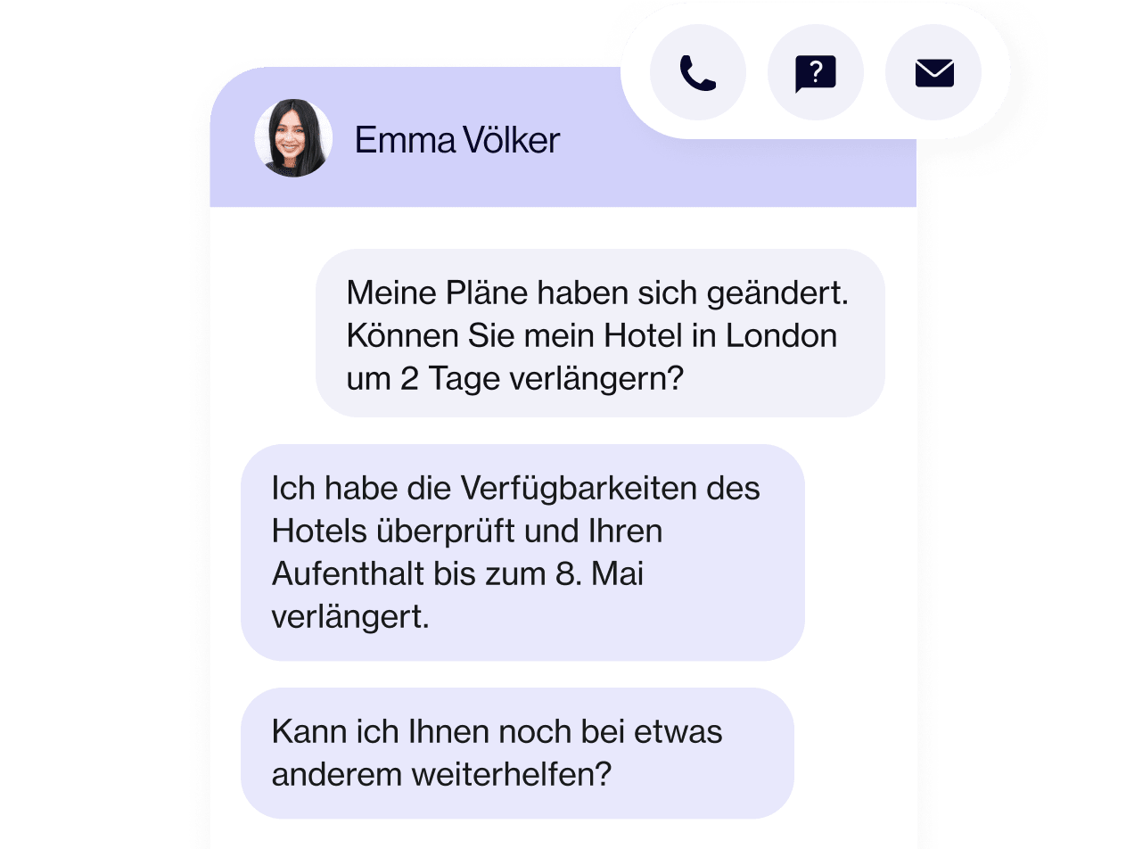 Navan Travel Chat Support bei Hotelbuchungen
