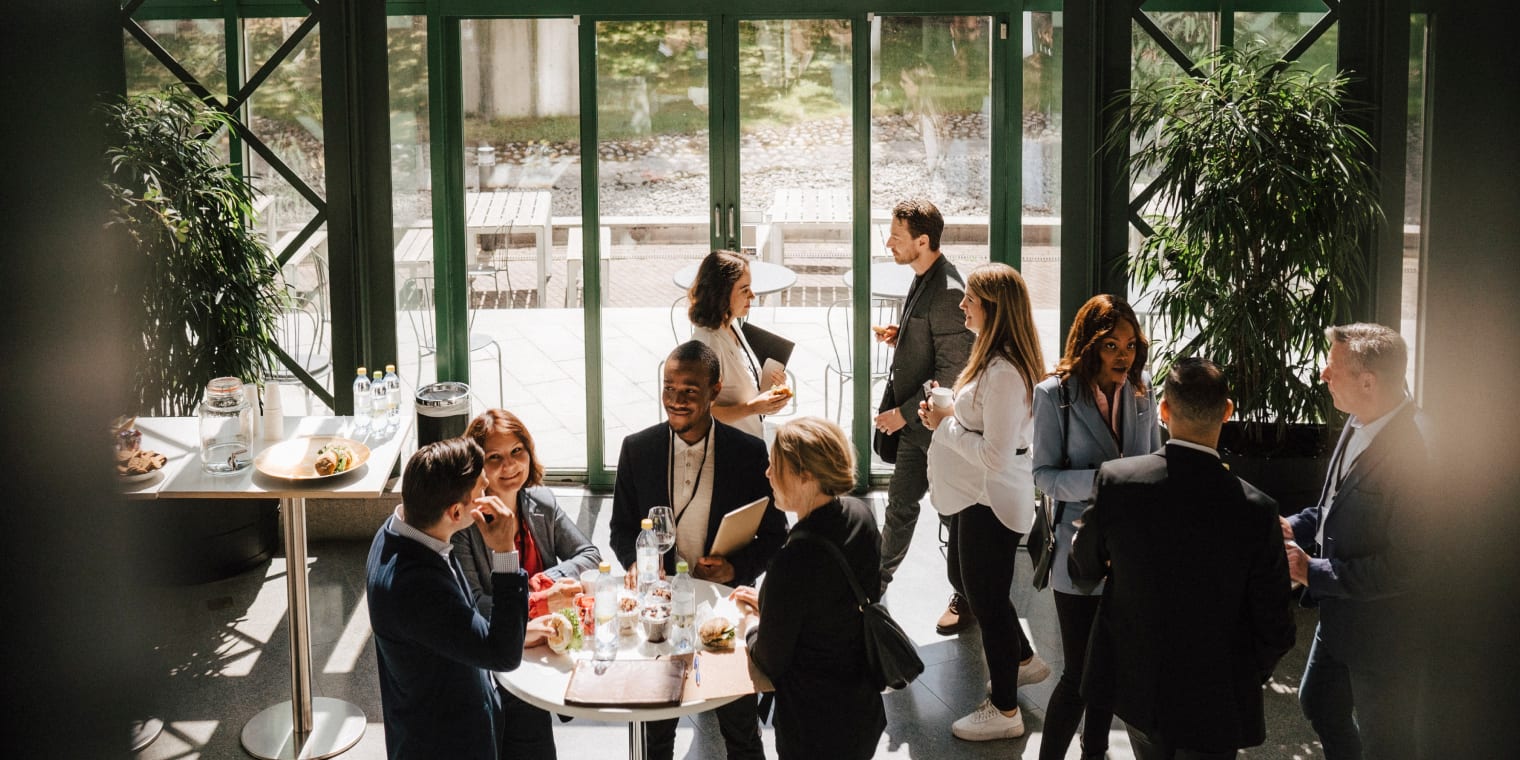 Trade shows Europe people interacting