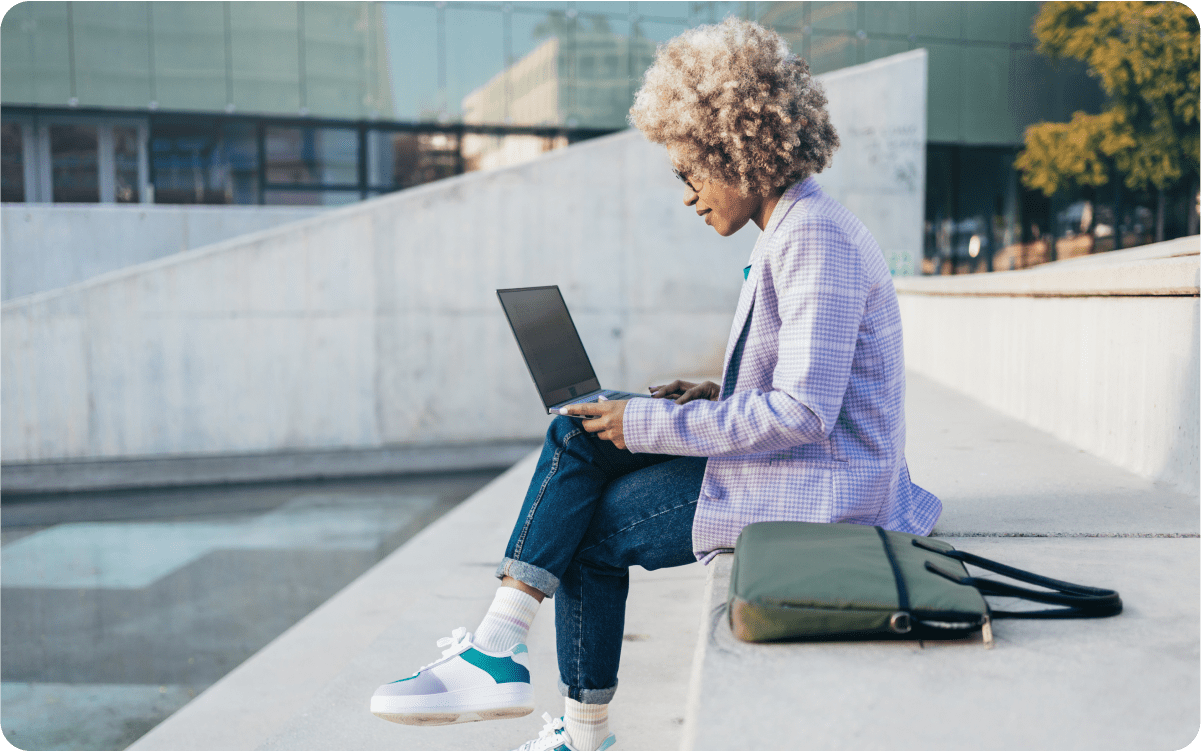 Solutions Providers - Business woman on her laptop