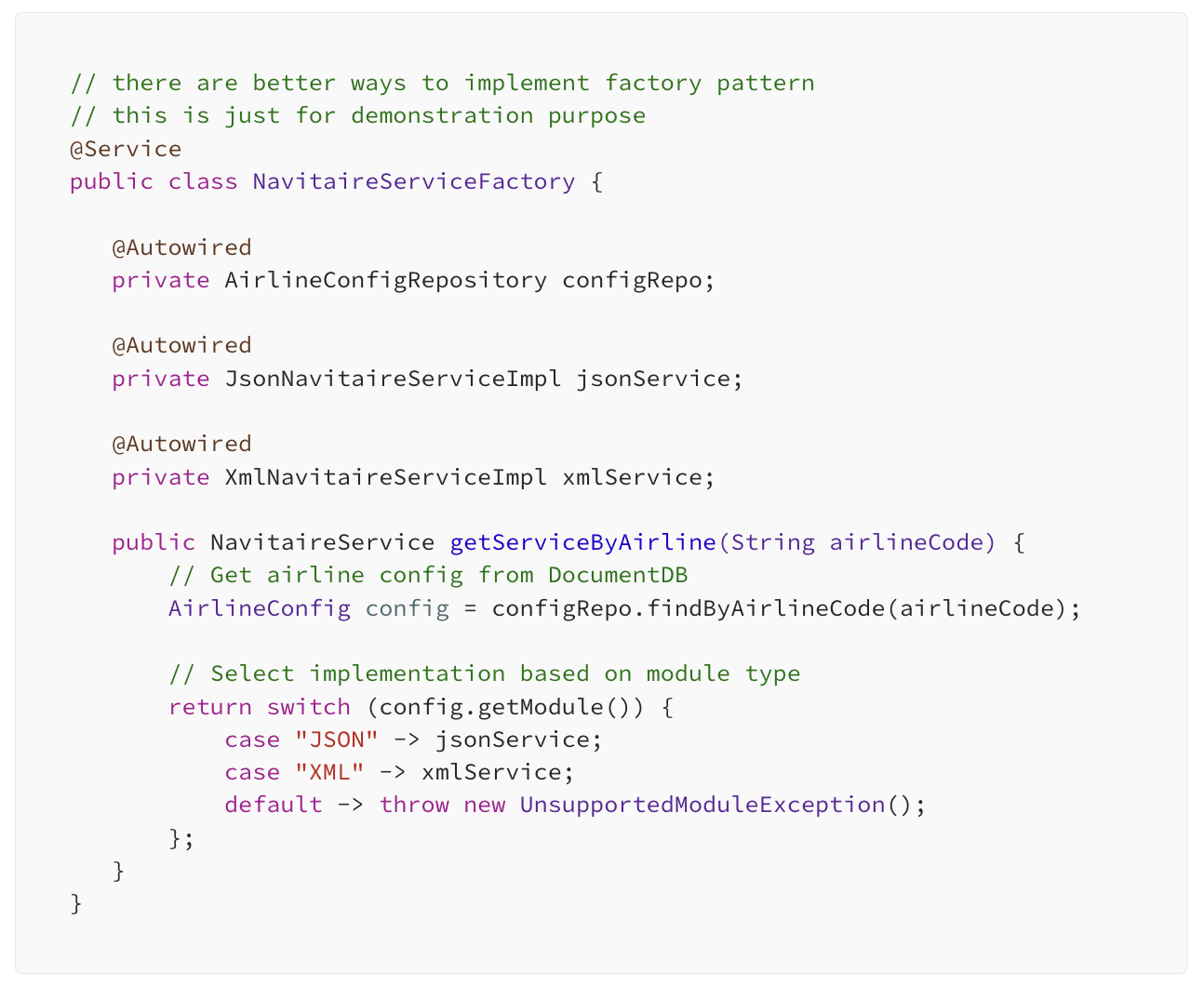factory pattern implementation 2
