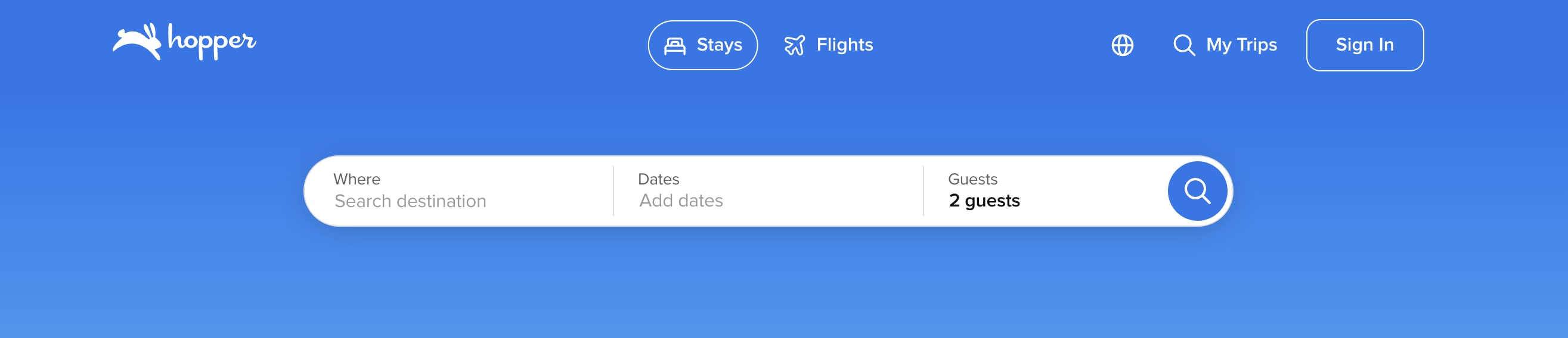 Desktop view of the hopper OTA website
