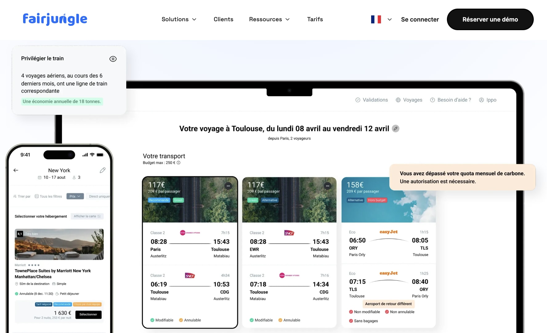 Interface de FairJungle