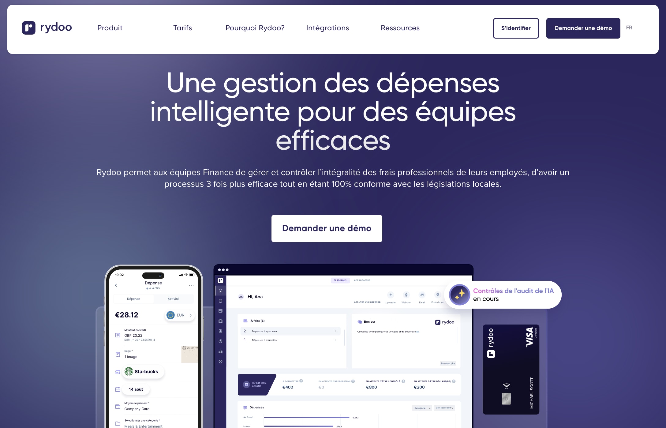 Interface web de Rydoo