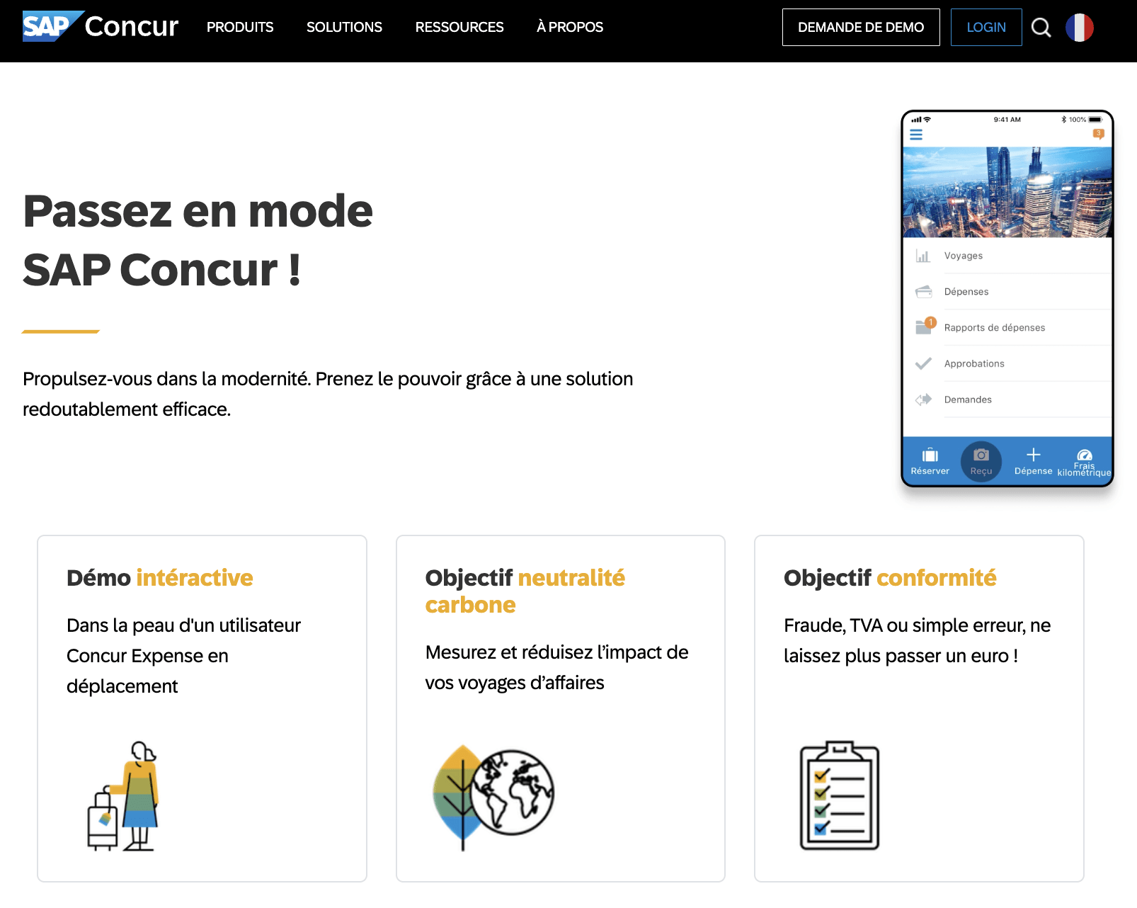 Interface web de SAP Concur