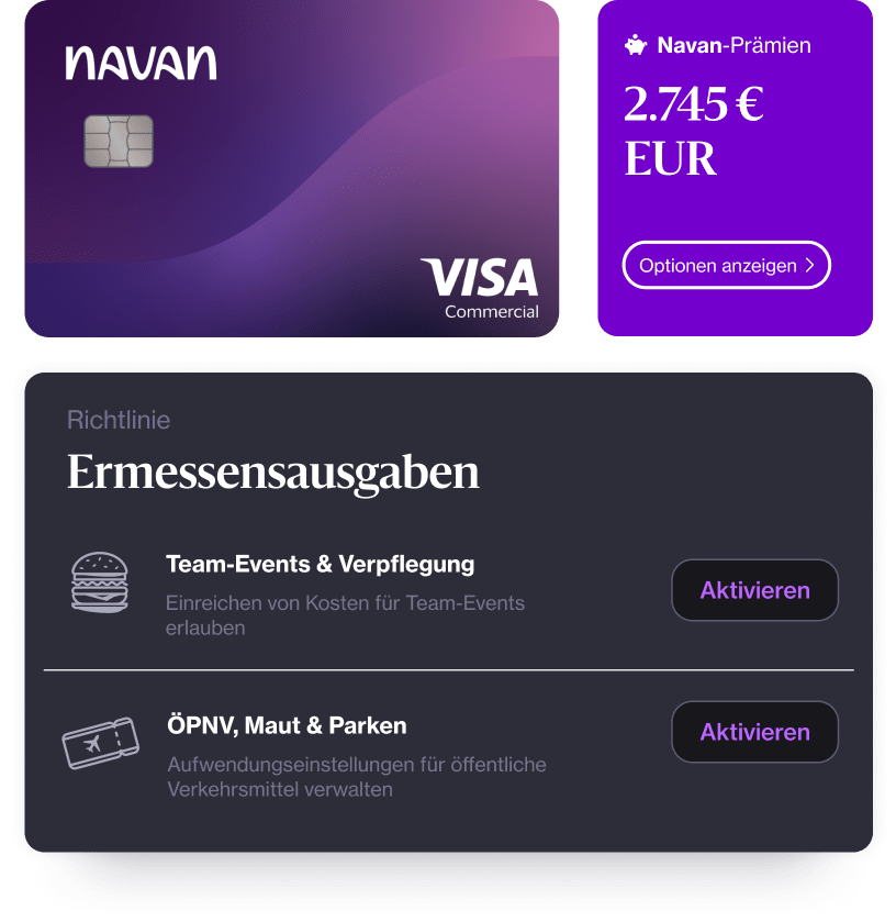 Mit Navan-Ausgaben automatisieren große Unternehmen alle Spesen – von der Buchung bis hin zum Abgleich am Monatsende.