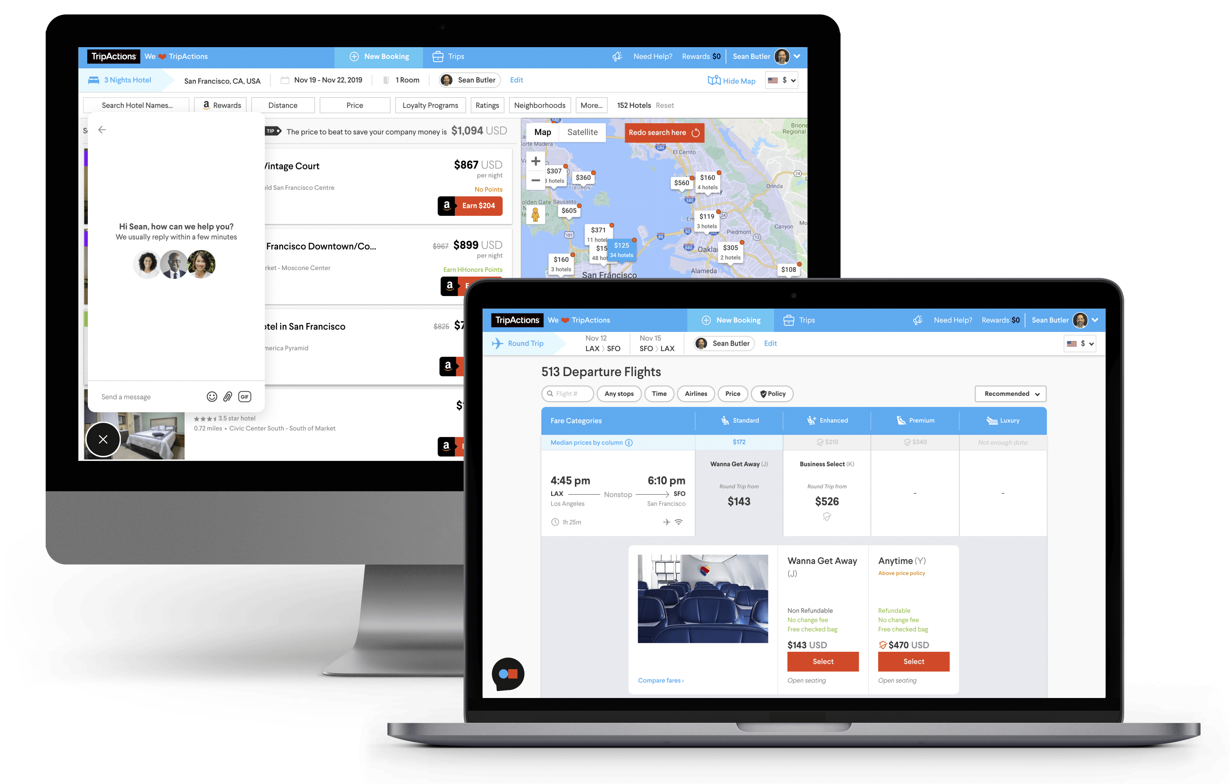 Why TripActions Product Screenshot - Provide travelers with 24x7 proactive human support