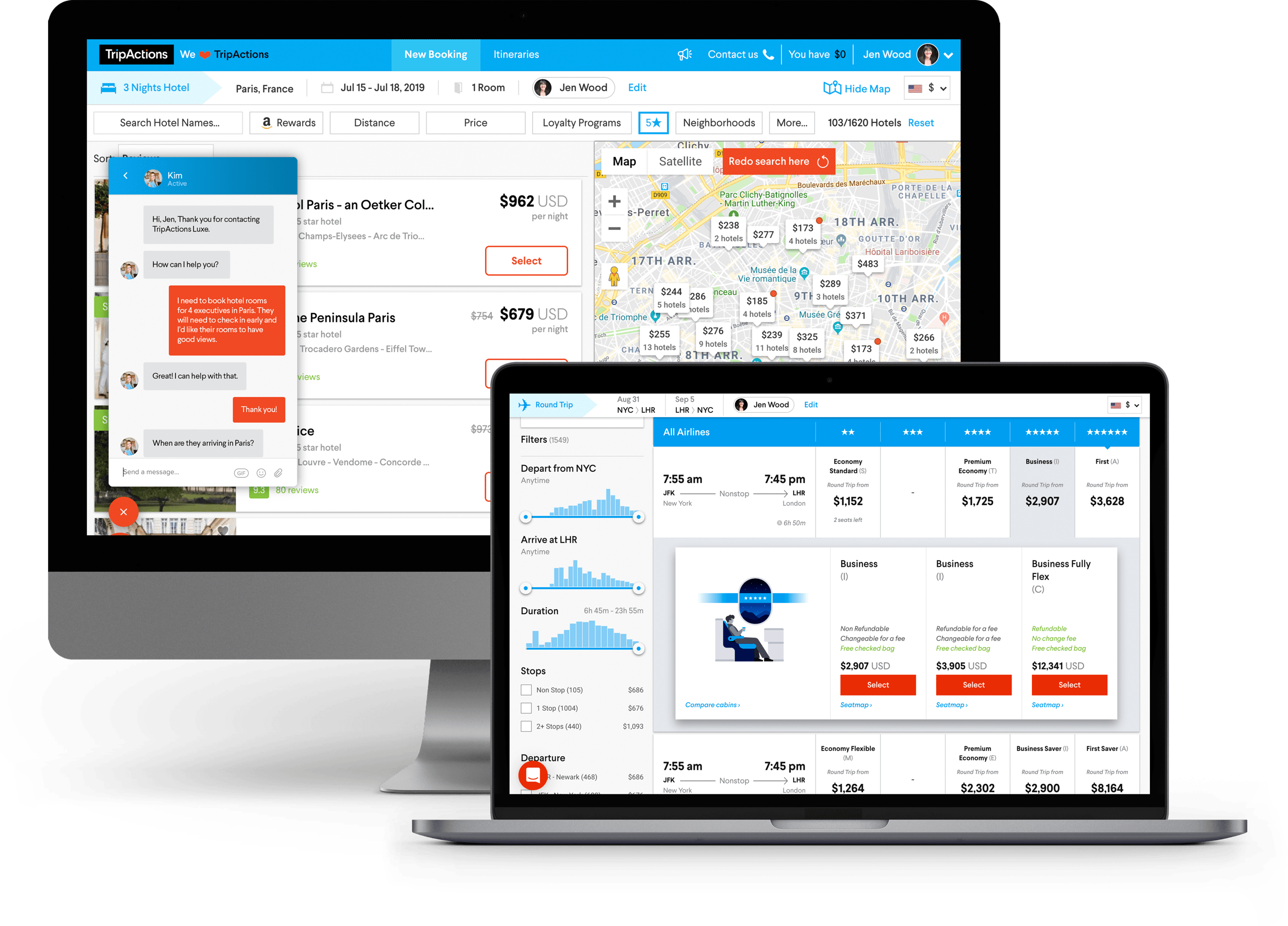 Why TripActions Product Screenshot - Provide travelers with 24x7 proactive human support