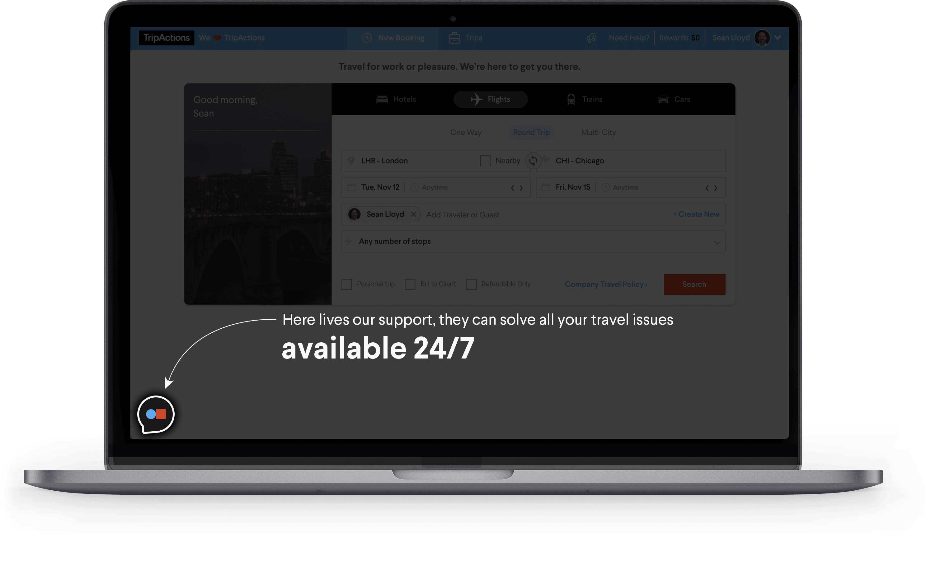 TripActions Product Screenshot - Onboarding made fast and easy