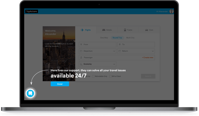 TripActions Product Screenshot - Onboarding made fast and easy