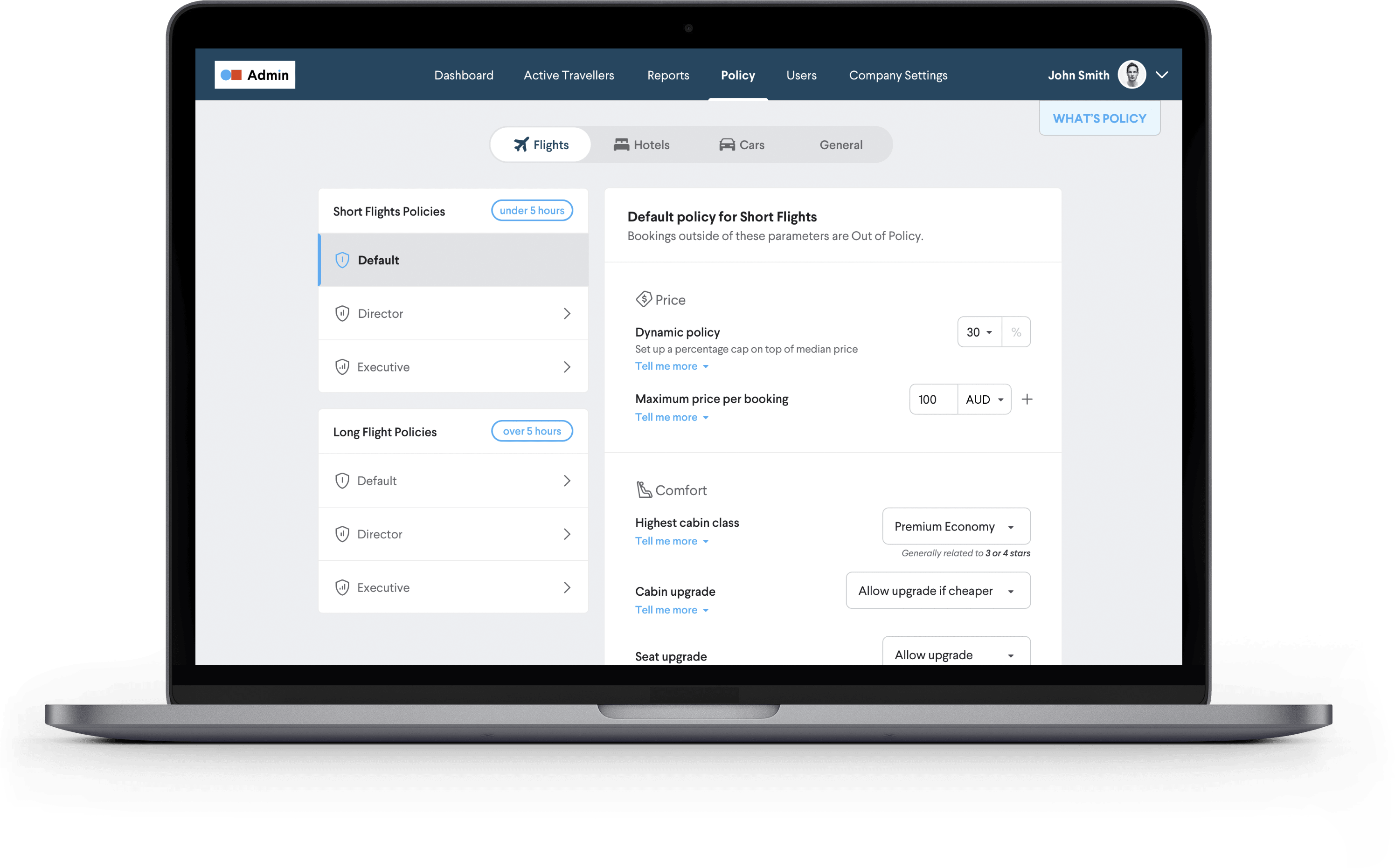 Why TripActions Product Screenshot - Easy and fast travel program setup