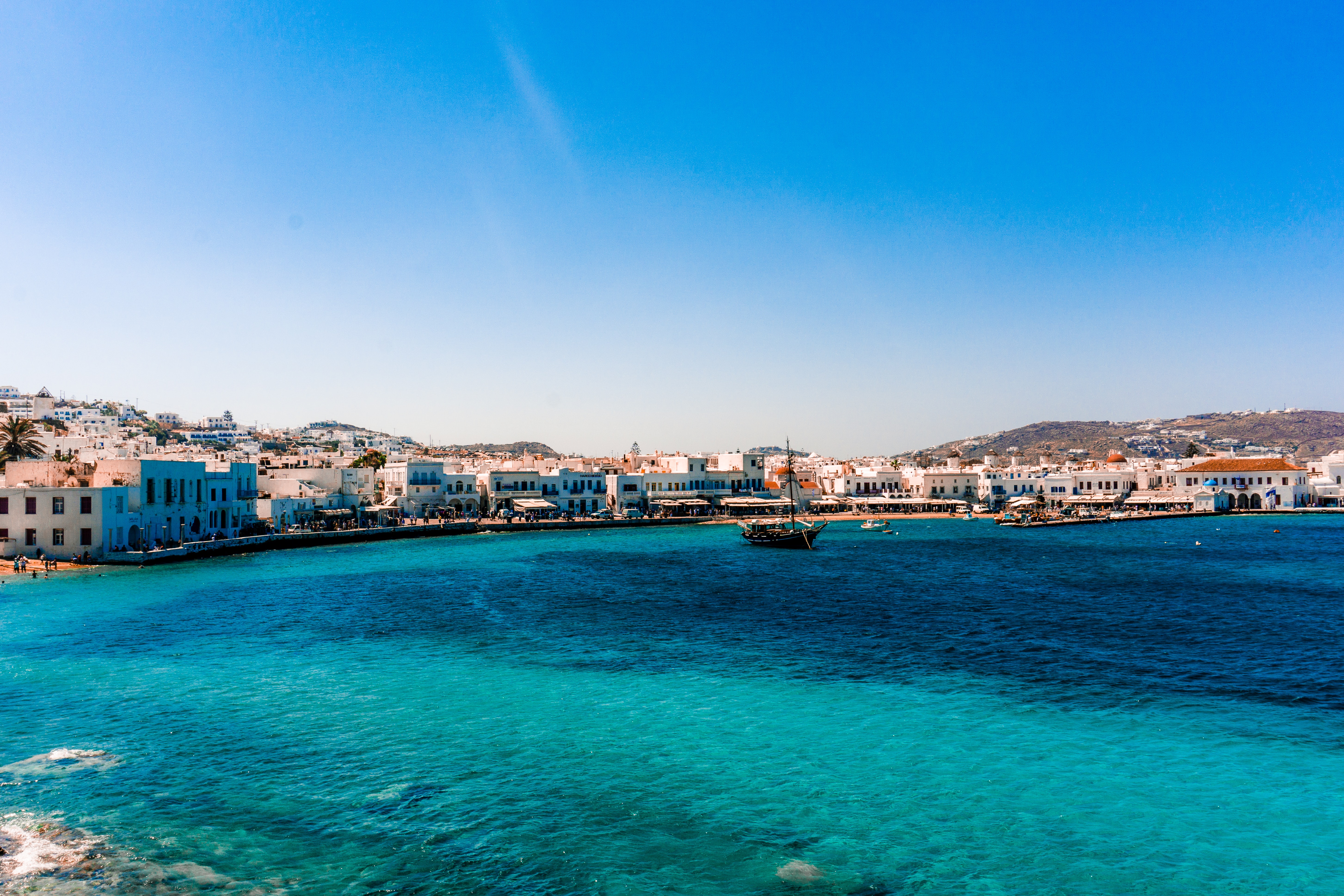 Blue sea under blue sky